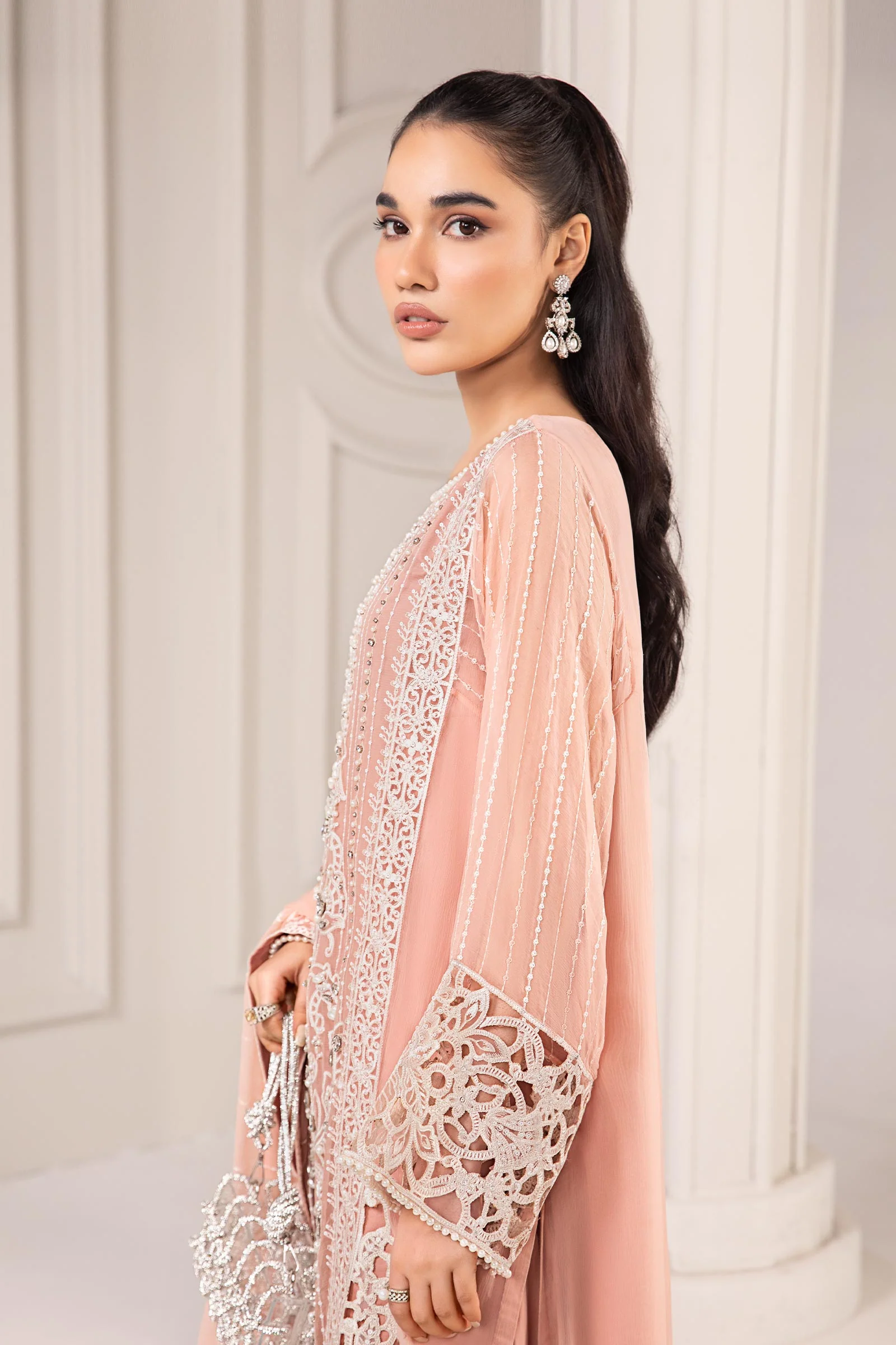 3 Piece Embroidered Chiffon Suit - Image 3