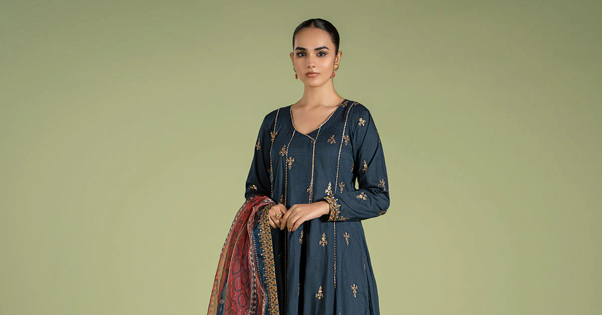 3 Piece Embroidered Dobby Suit - Image 8