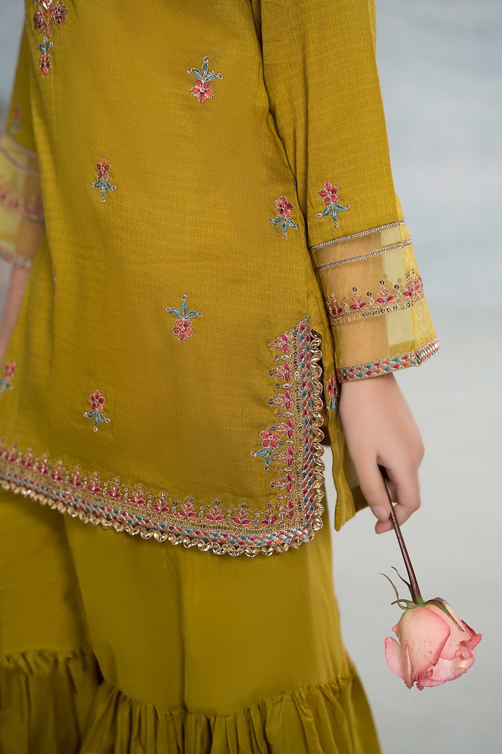 3 Piece Embroidered Dobby Suit - Image 3