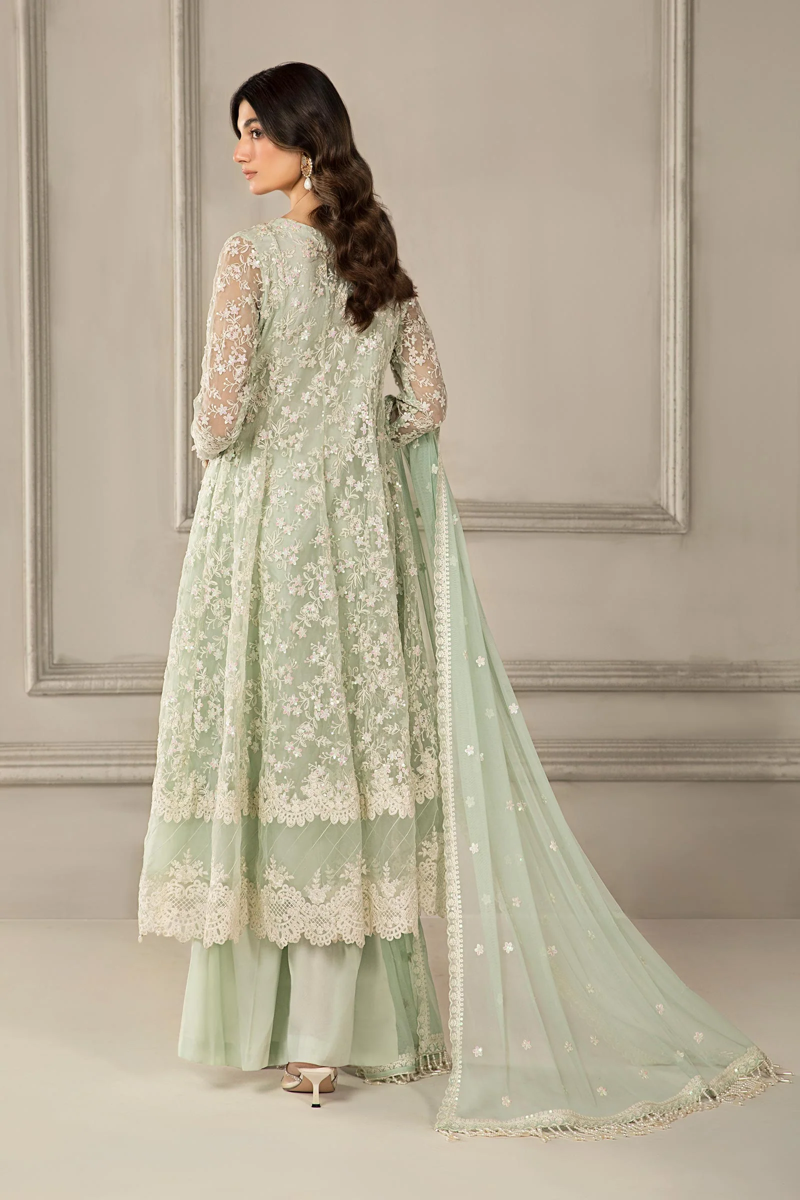 3 Piece Embroidered Organza Suit - Image 6