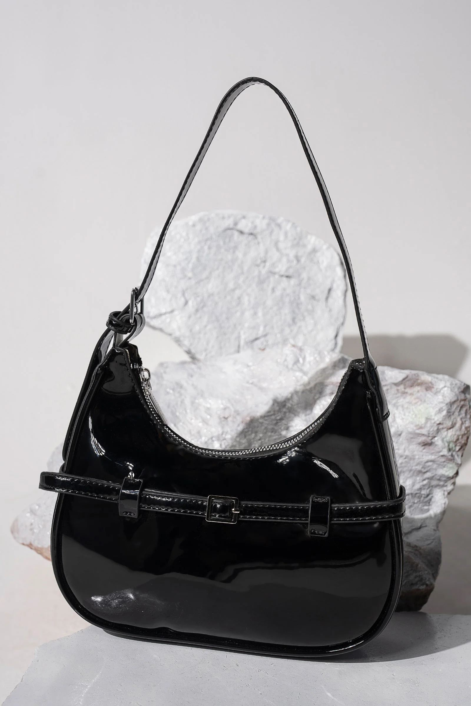 Belted Crescent Bag