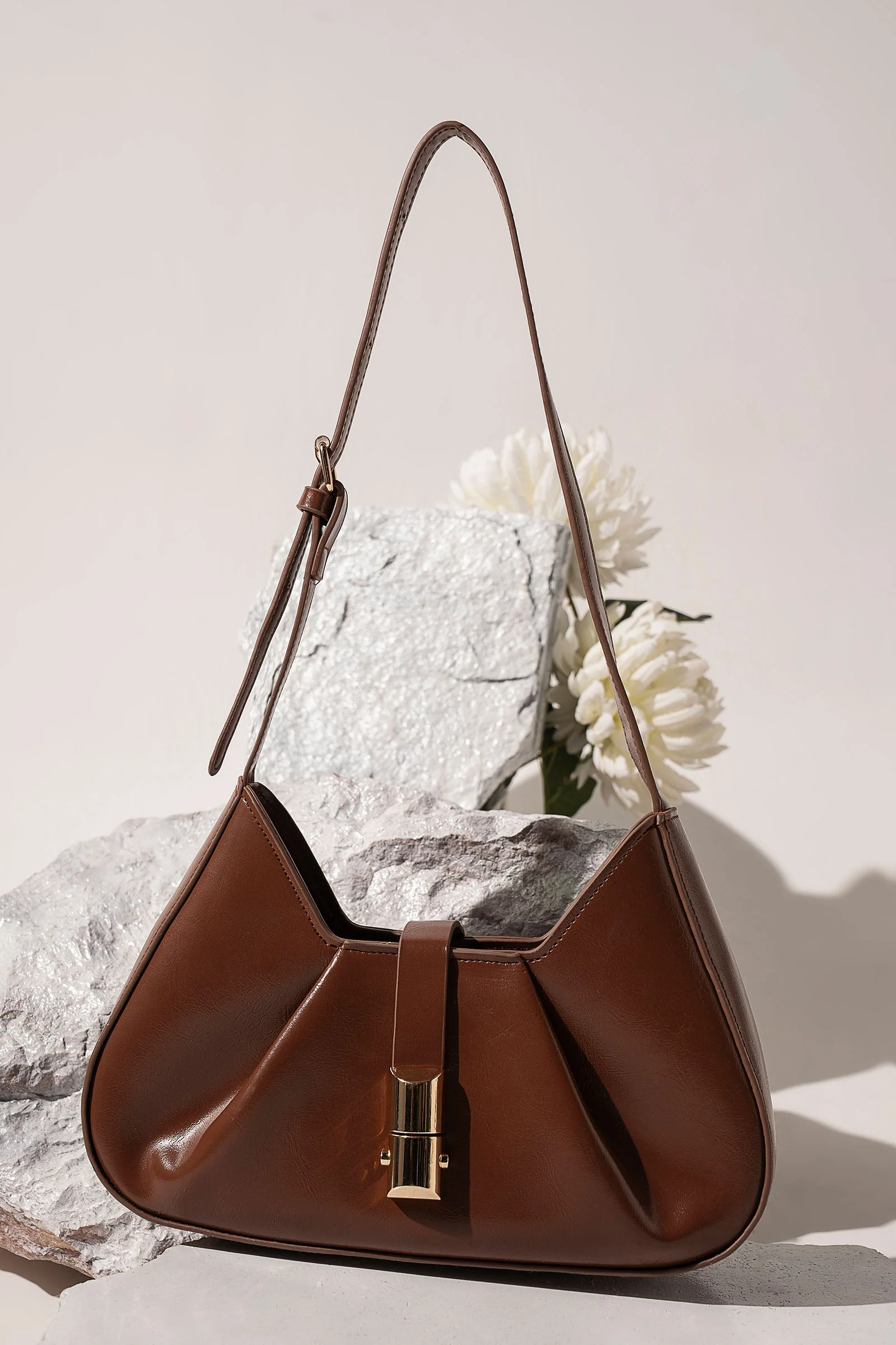 Fold-Pleat Shoulder Bag