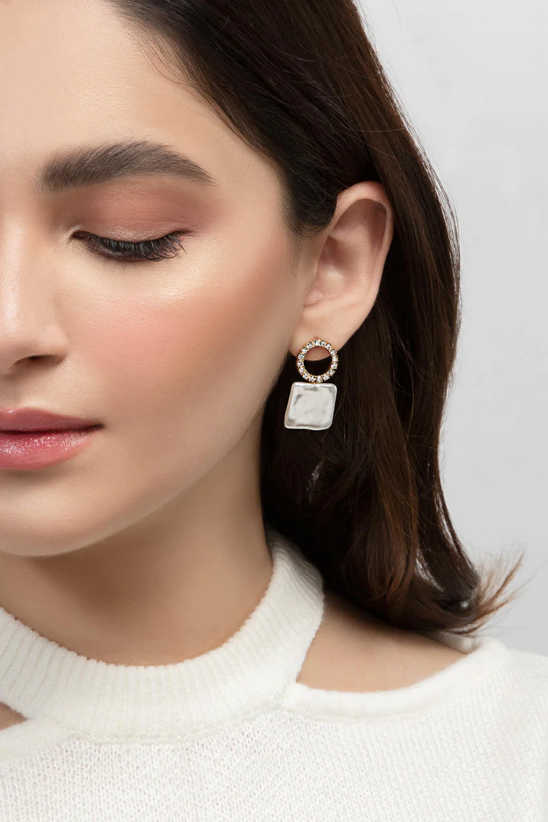Earrings White AER-W21-006 - Image 2