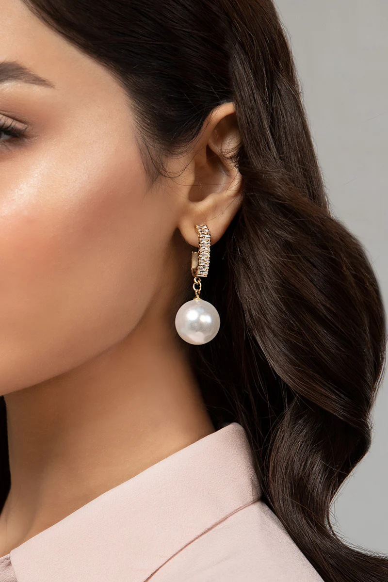 Earrings White AER-W21-013 - Image 2