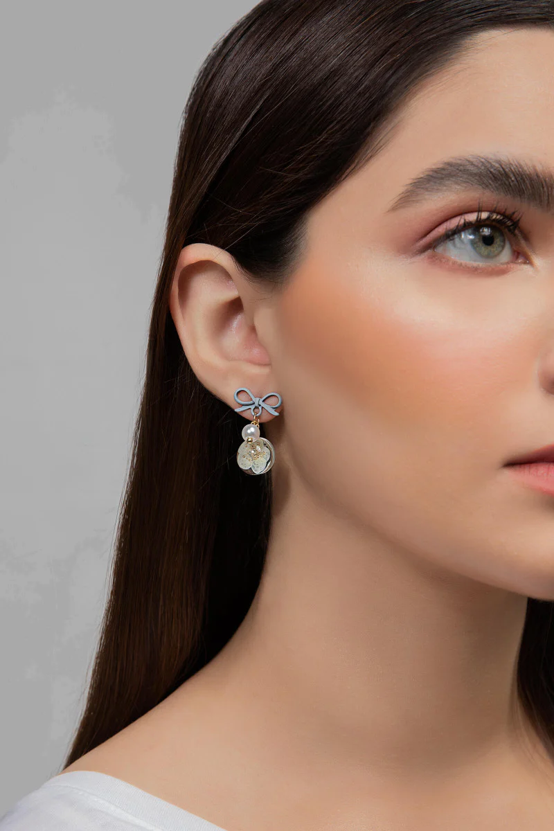 Earrings White AER-W21-031 - Image 2