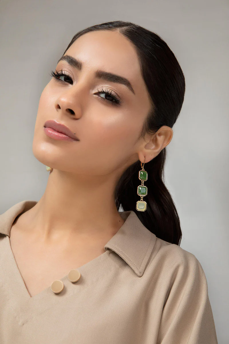 Earrings Green AER-W21-052 - Image 2