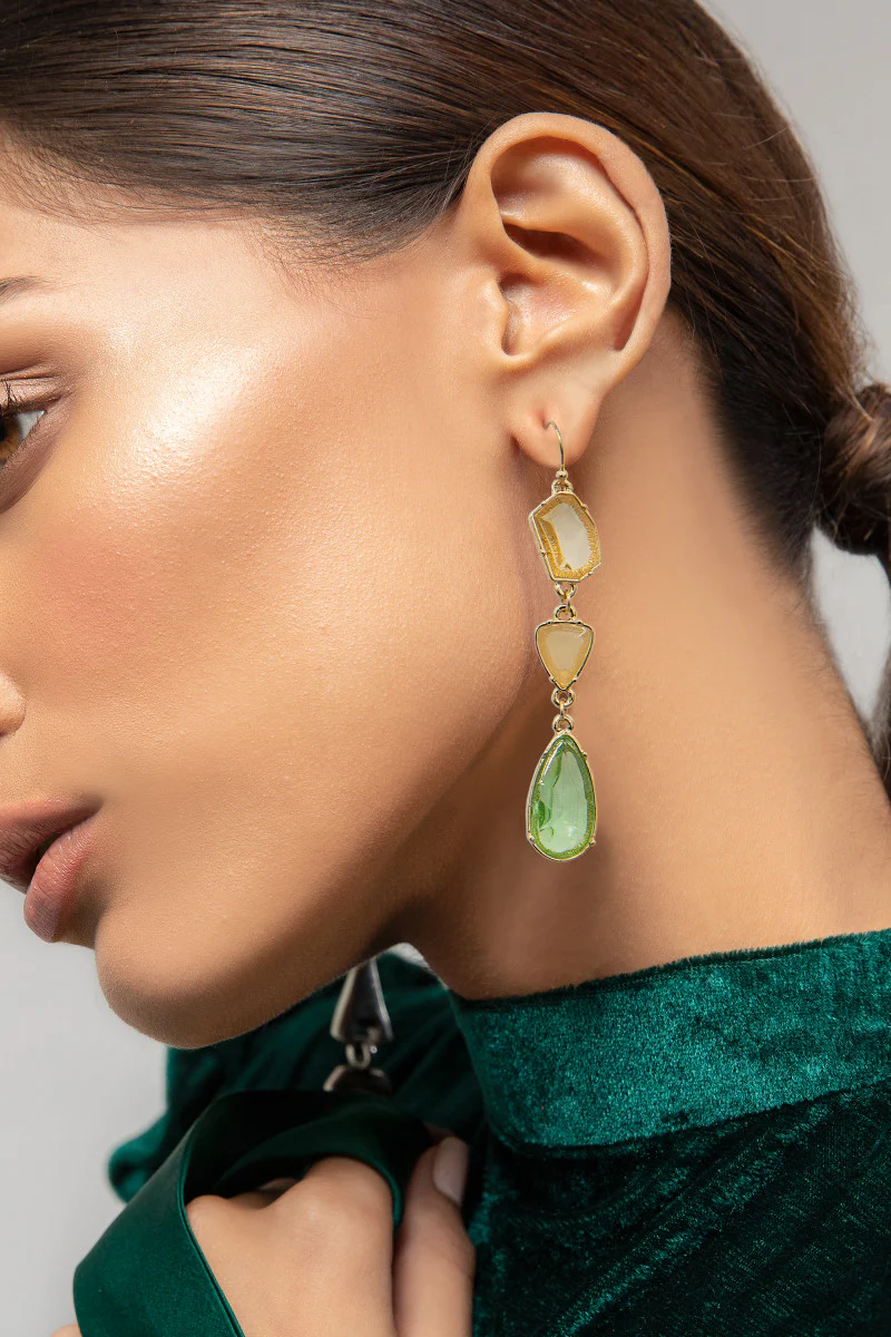 Earrings Green AER-W21-053 - Image 3