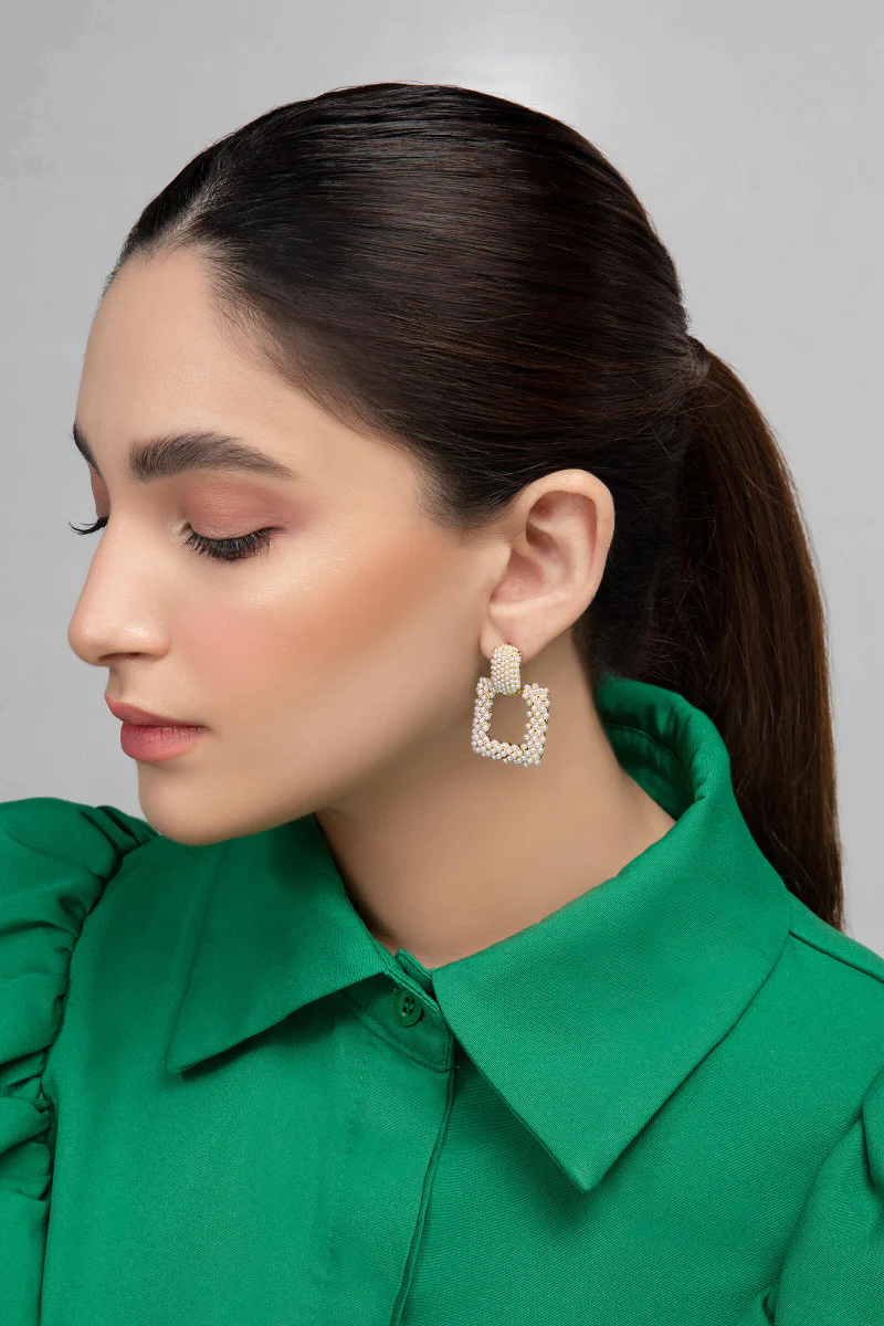 Earrings White AER-W21-058 - Image 2