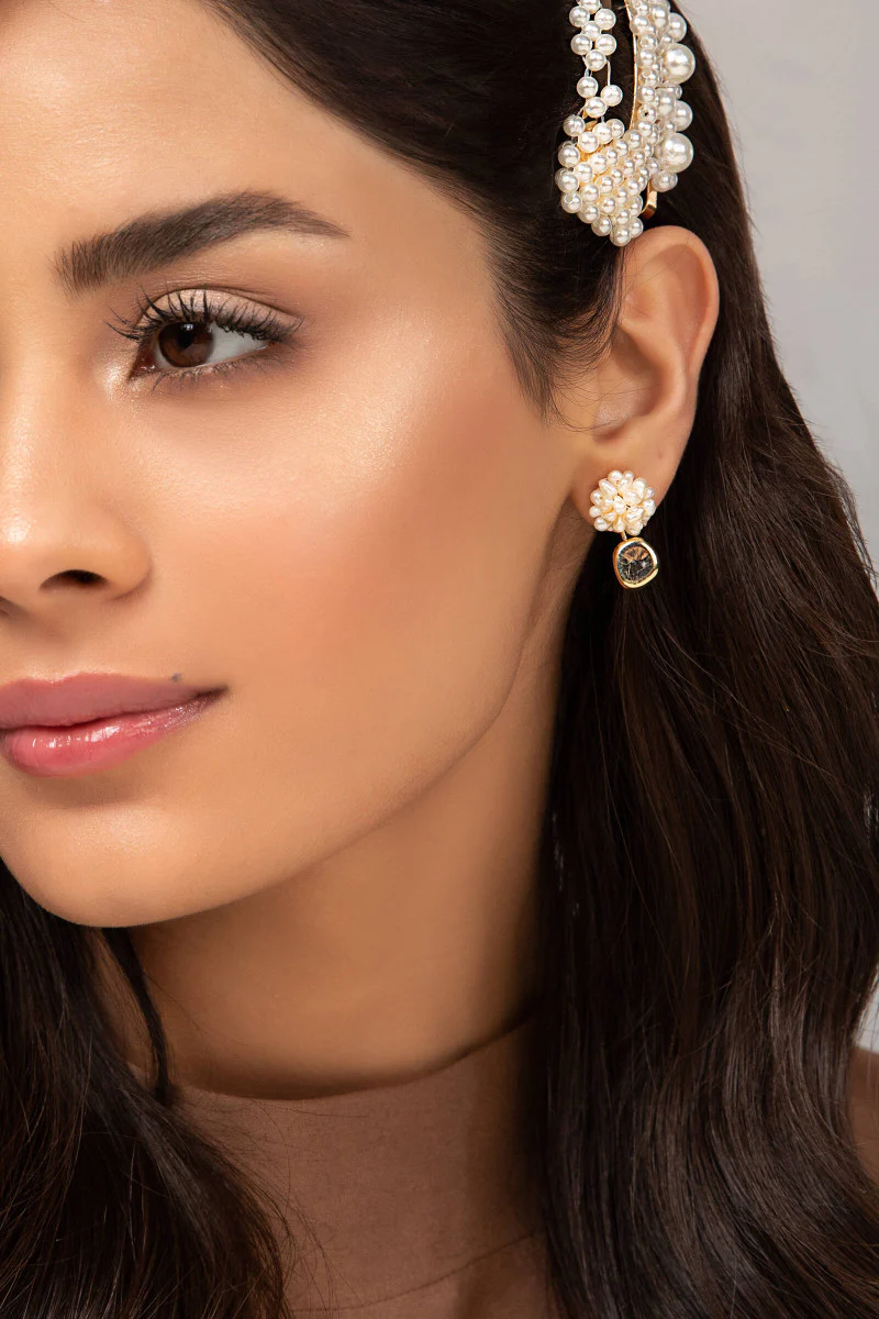 Earrings White AER-W21-060 - Image 2