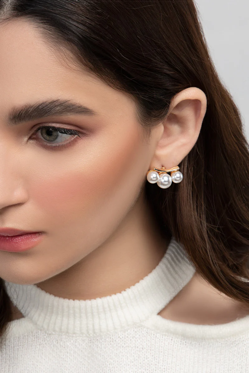 Earrings White AER-W21-063 - Image 2
