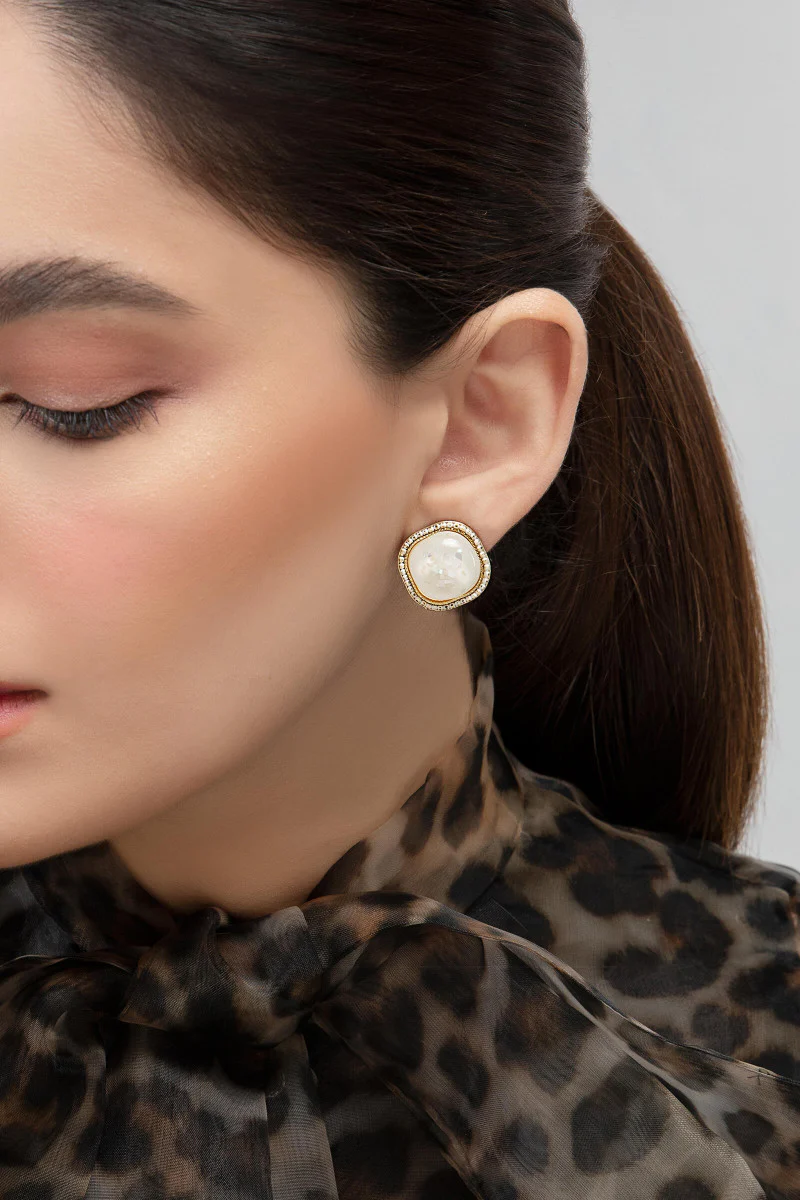 Earrings White AER-W21-066 - Image 2