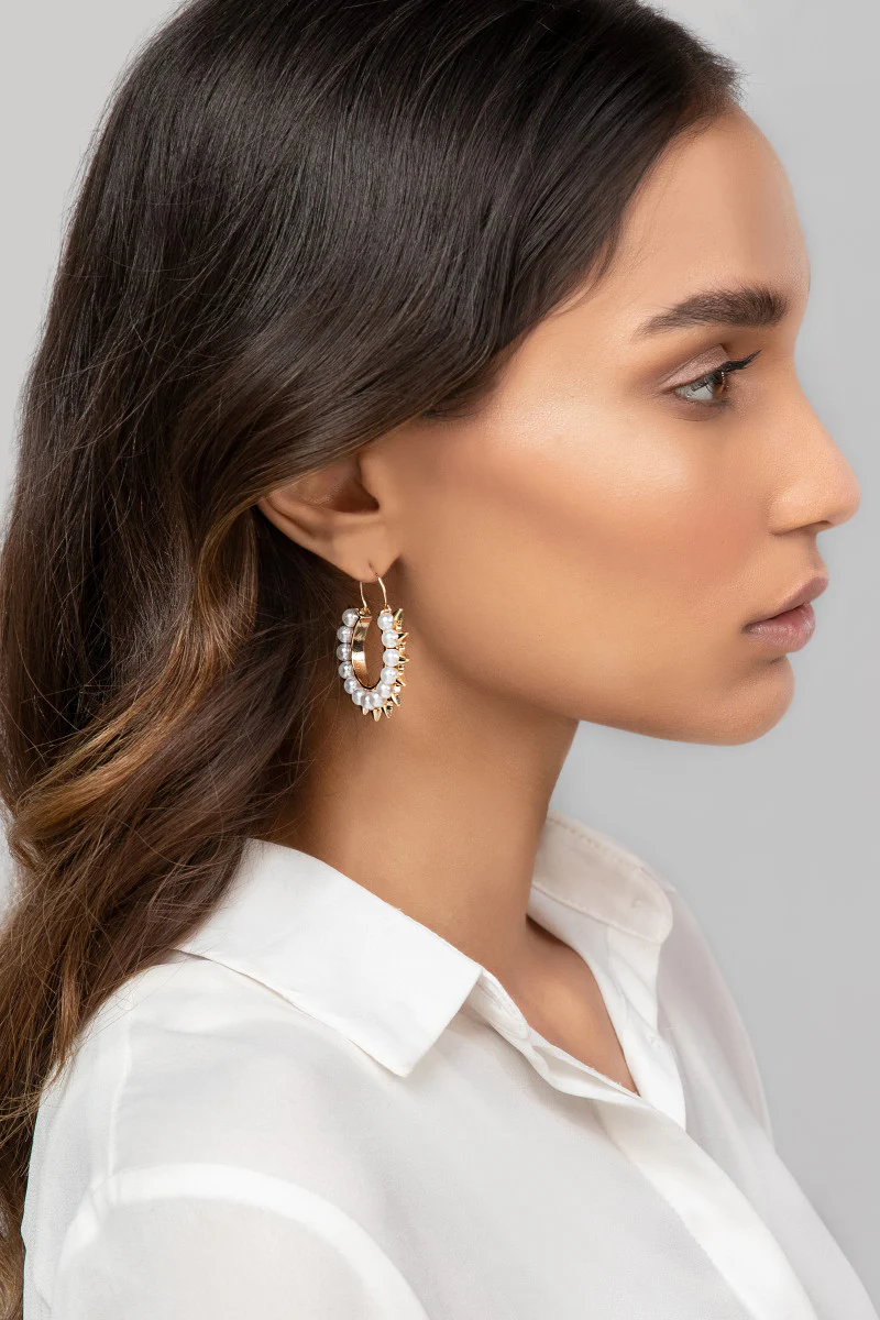 Earrings White AER-W21-068 - Image 2