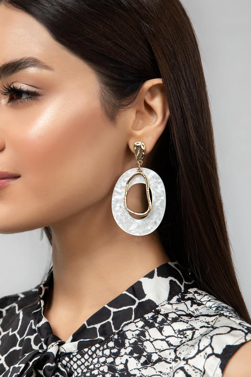 Earrings White AER-W21-069 - Image 2