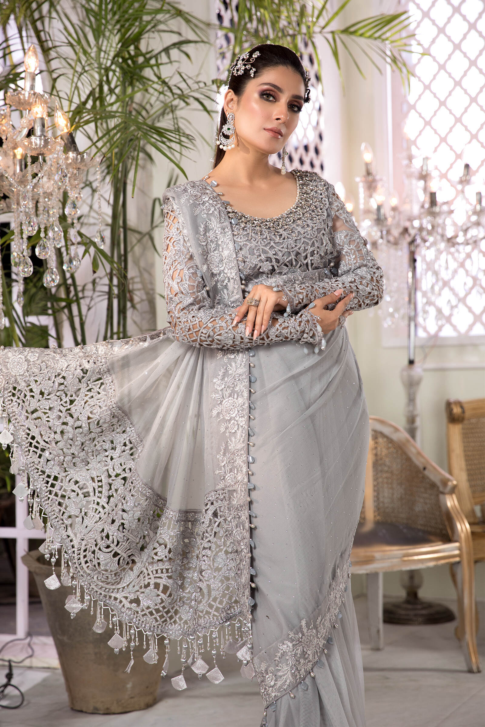 Unstitched MBROIDERED - Silver Grey (BD-2201) - Image 3