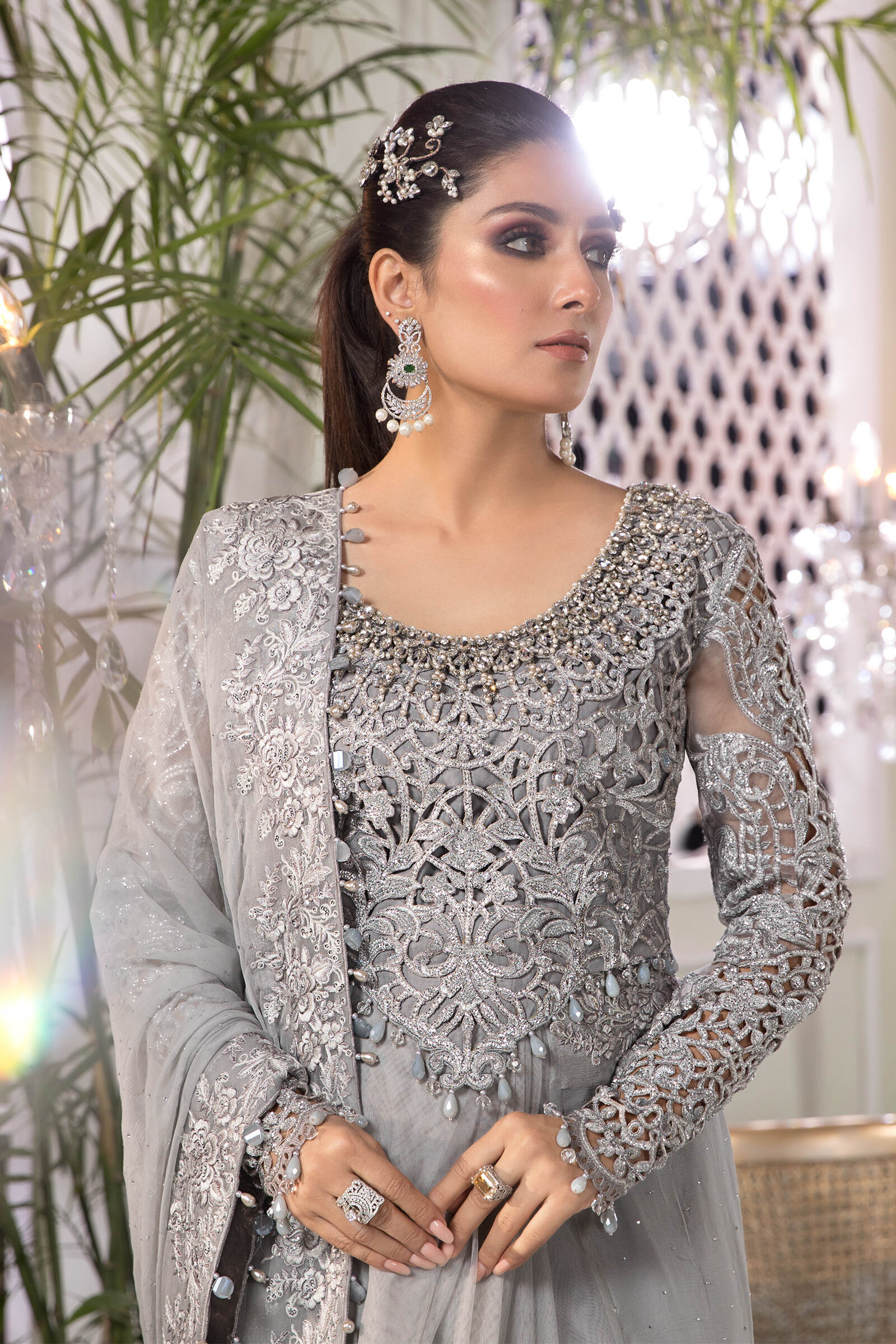 Unstitched MBROIDERED - Silver Grey (BD-2201) - Image 5