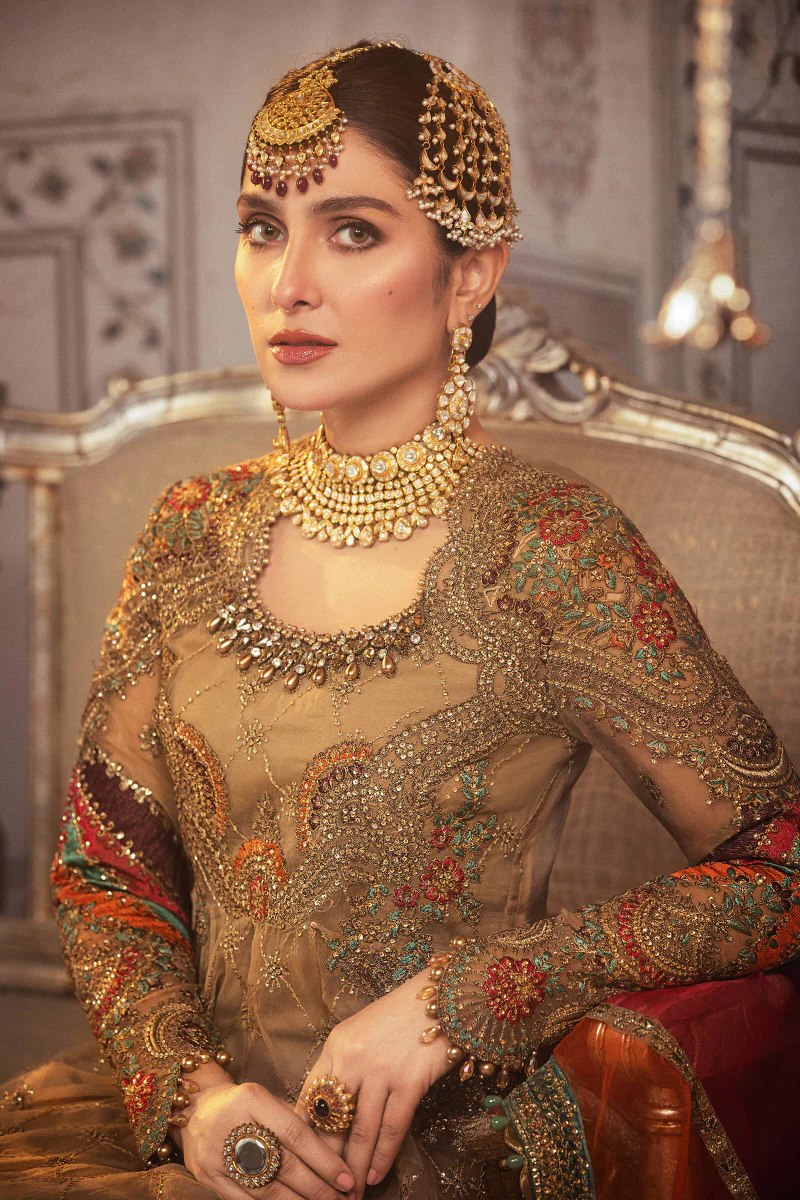 Unstitched MBROIDERED - Vintage gold chata patti (BD-2308) - Image 2