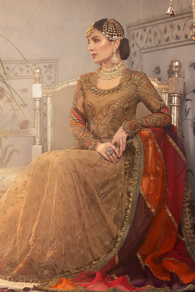 Unstitched MBROIDERED - Vintage gold chata patti (BD-2308) - Image 4