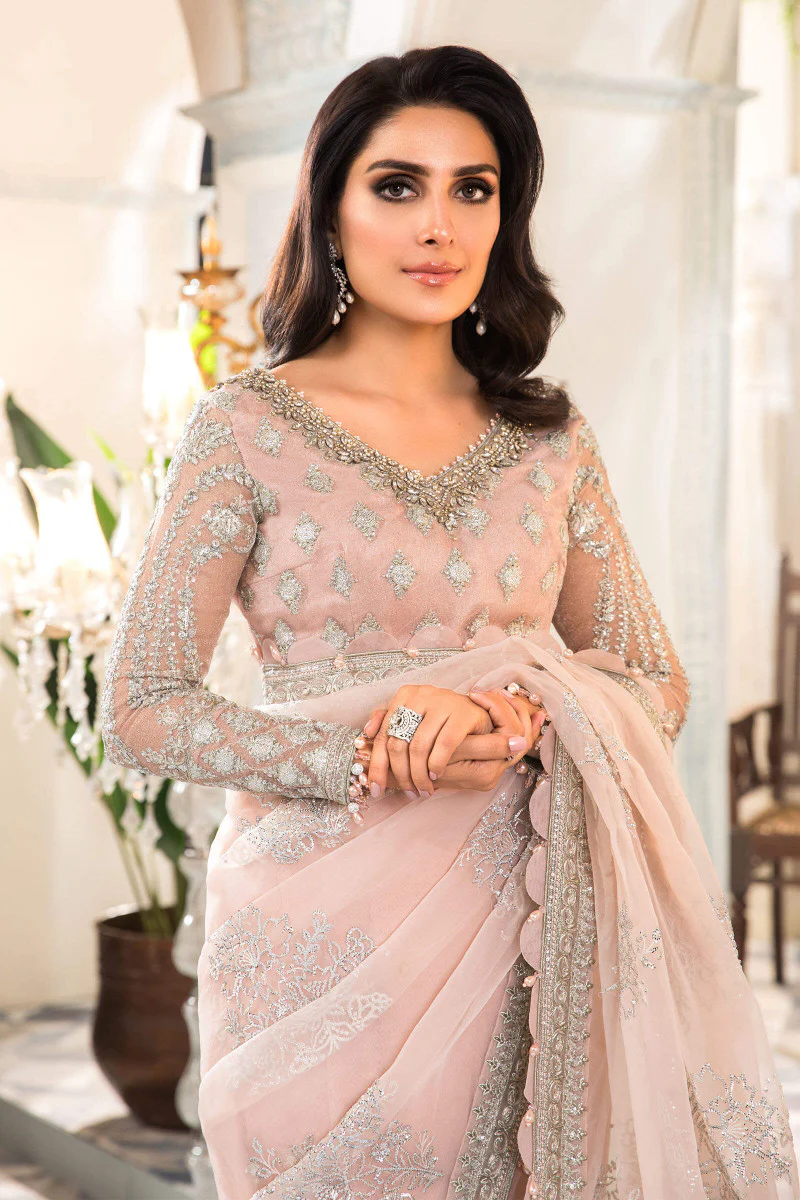 Unstitched MBROIDERED - Rose Pink and Lilac (BD-2404) - Image 2