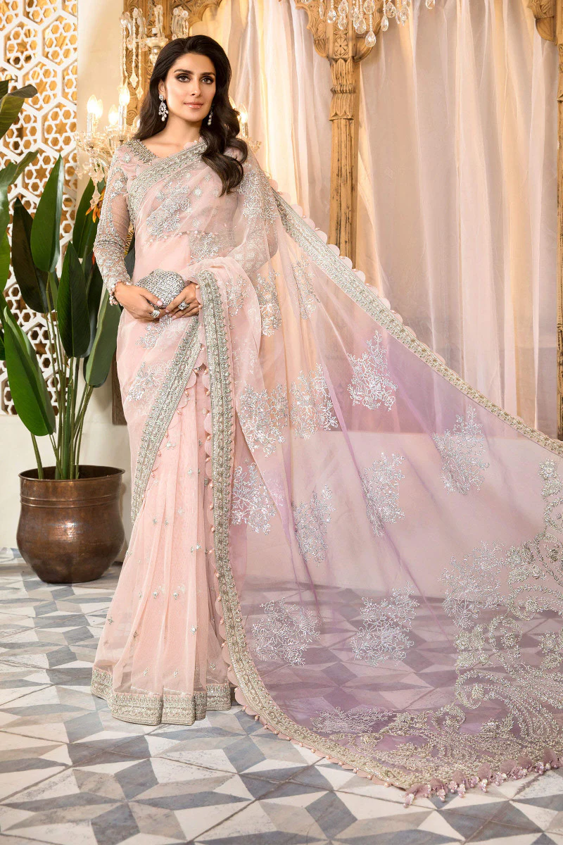 Unstitched MBROIDERED - Rose Pink and Lilac (BD-2404) - Image 3