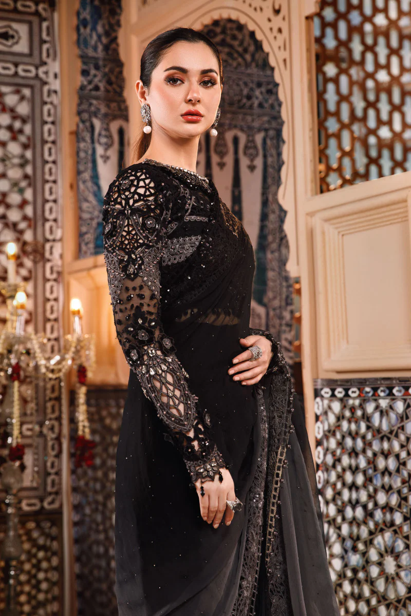 Unstitched MBROIDERED - Grey and Black (BD-2504) - Image 2