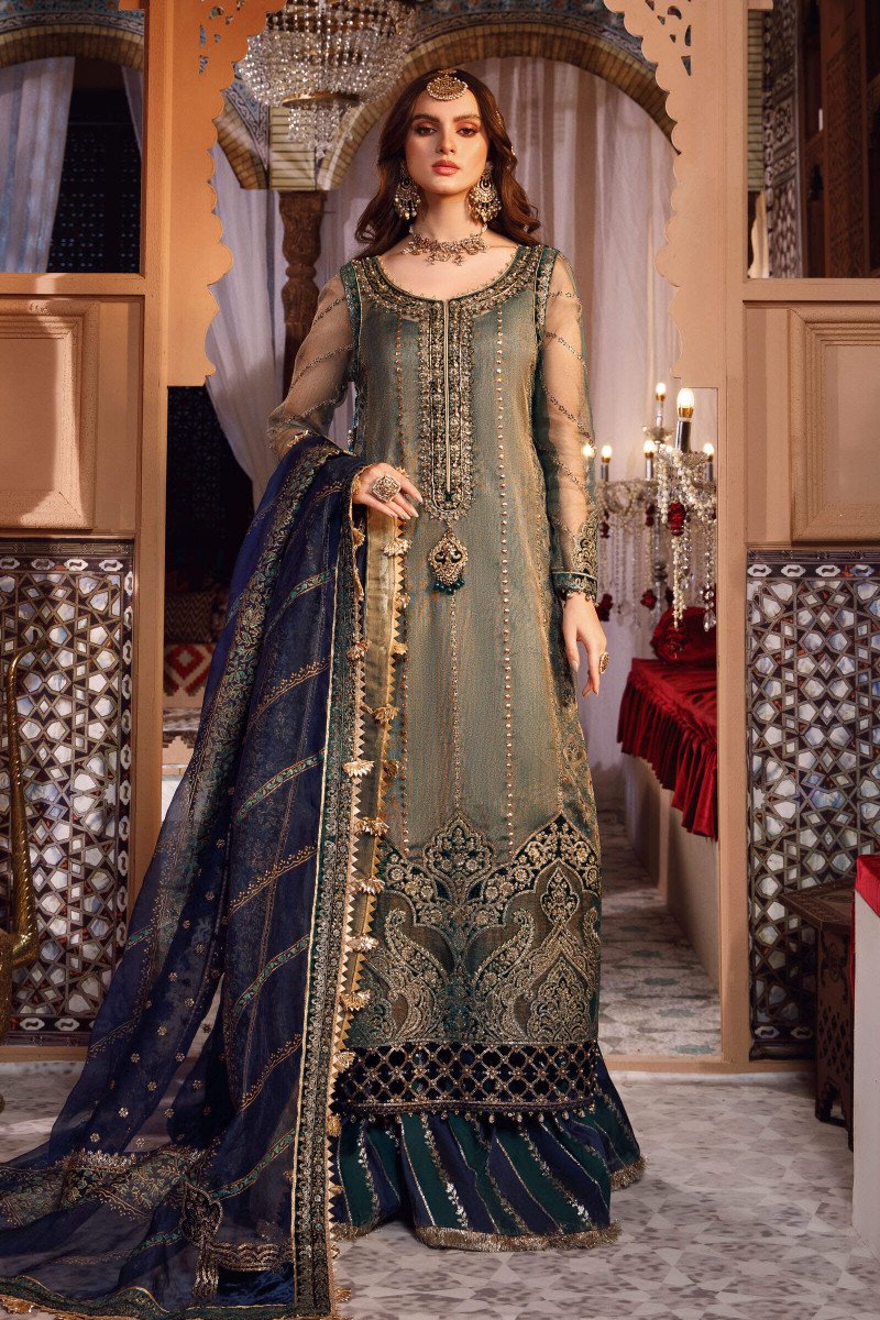 Unstitched MBROIDERED - Peacock Shades (BD-2508) - Image 3