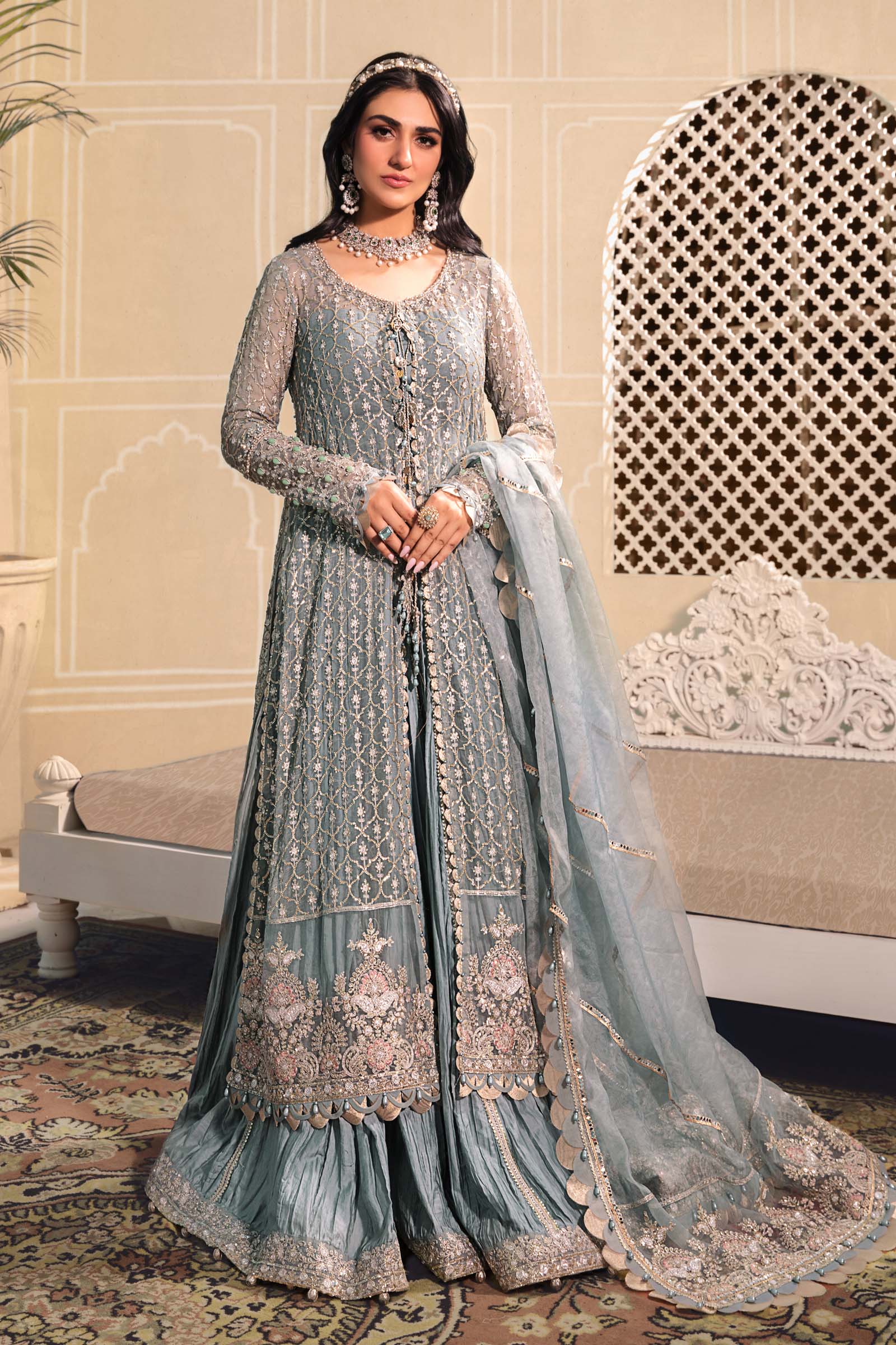 Unstitched MBROIDERED - Blue BD-2602 - Image 2