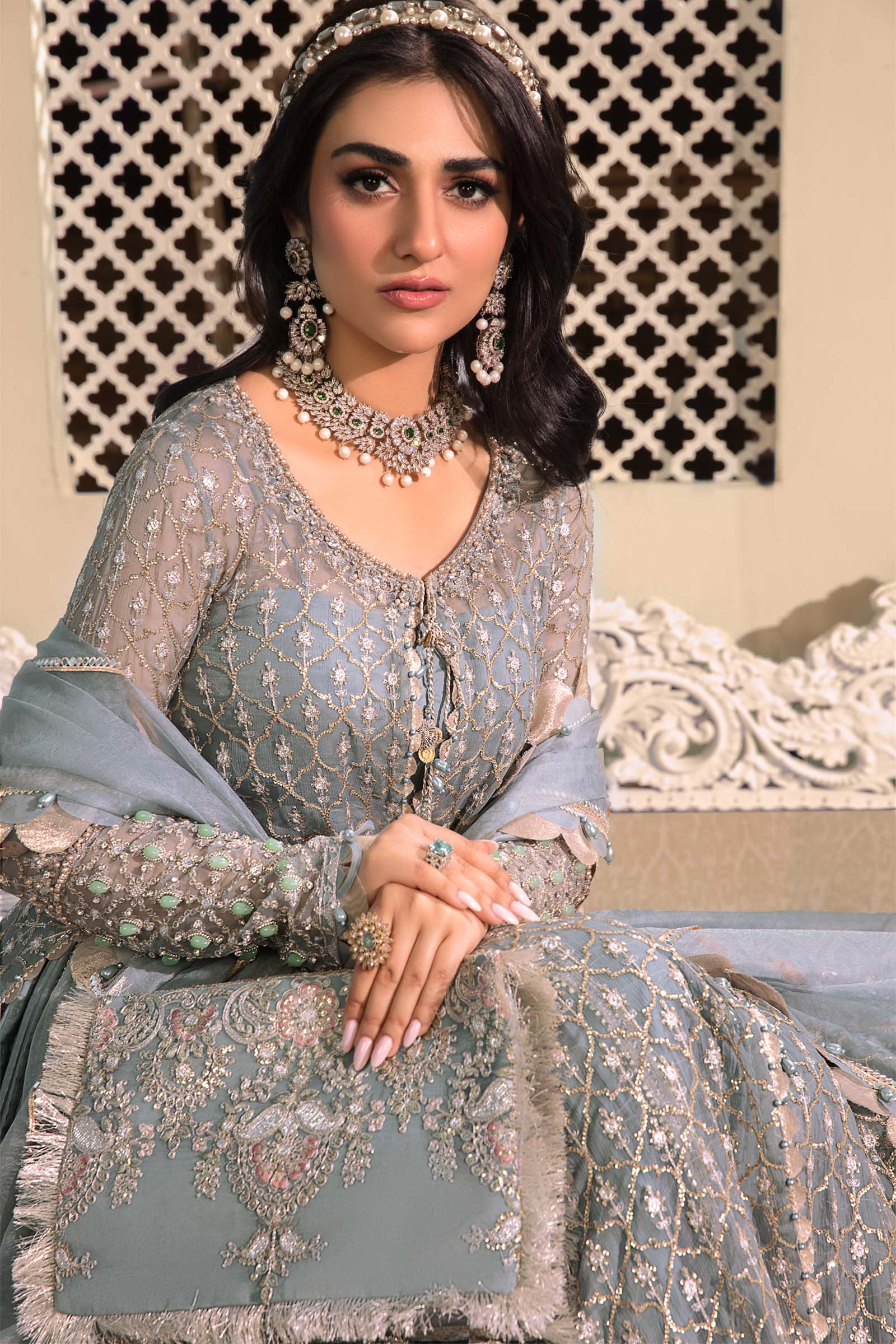 Unstitched MBROIDERED - Blue BD-2602 - Image 5