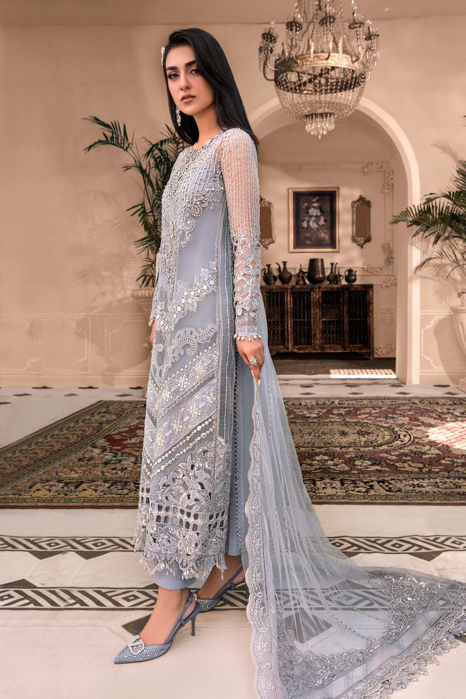 Unstitched MBROIDERED - Ice Blue BD-2603 - Image 7
