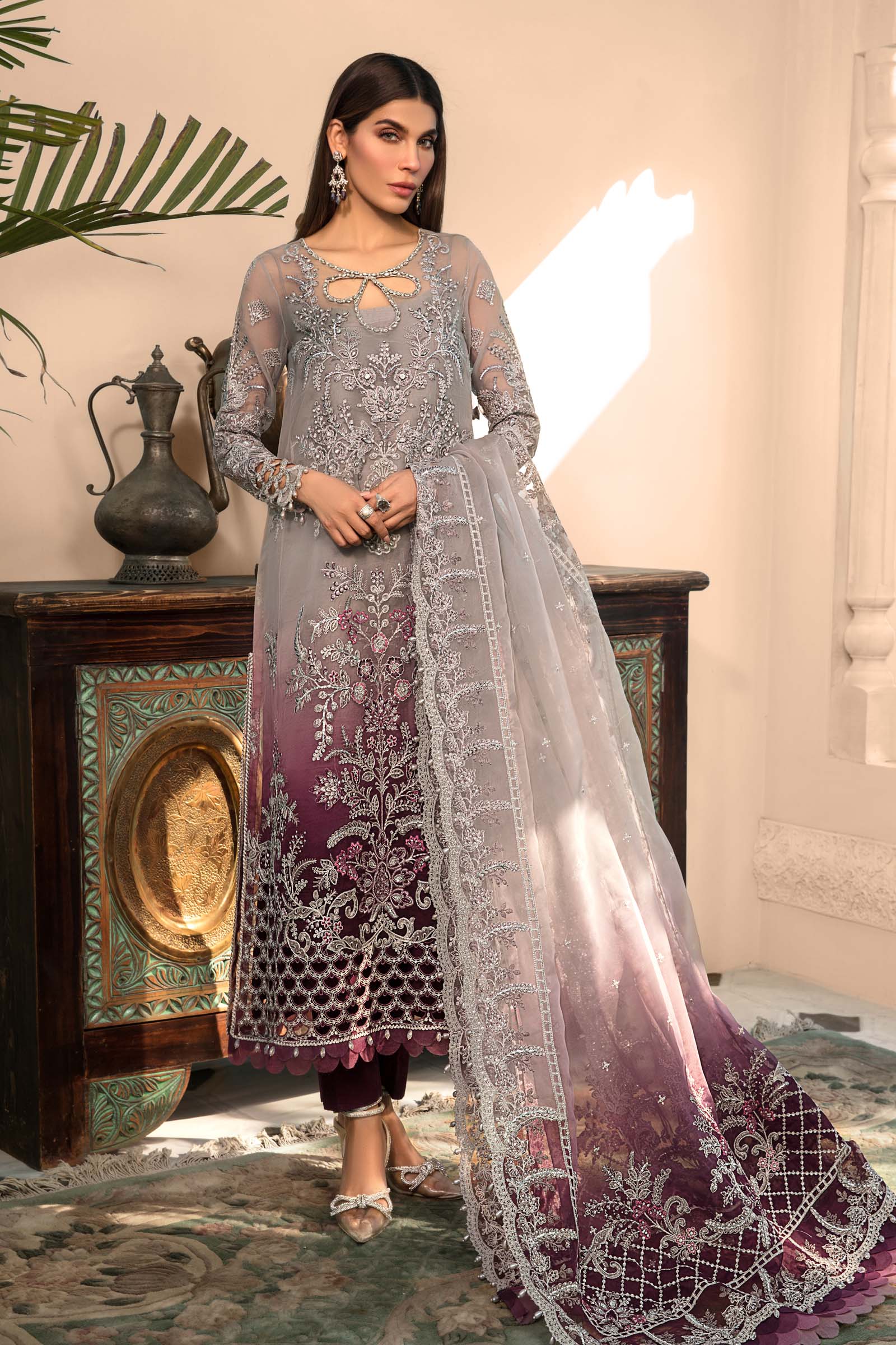 Unstitched MBROIDERED - Plum BD-2605 - Image 3