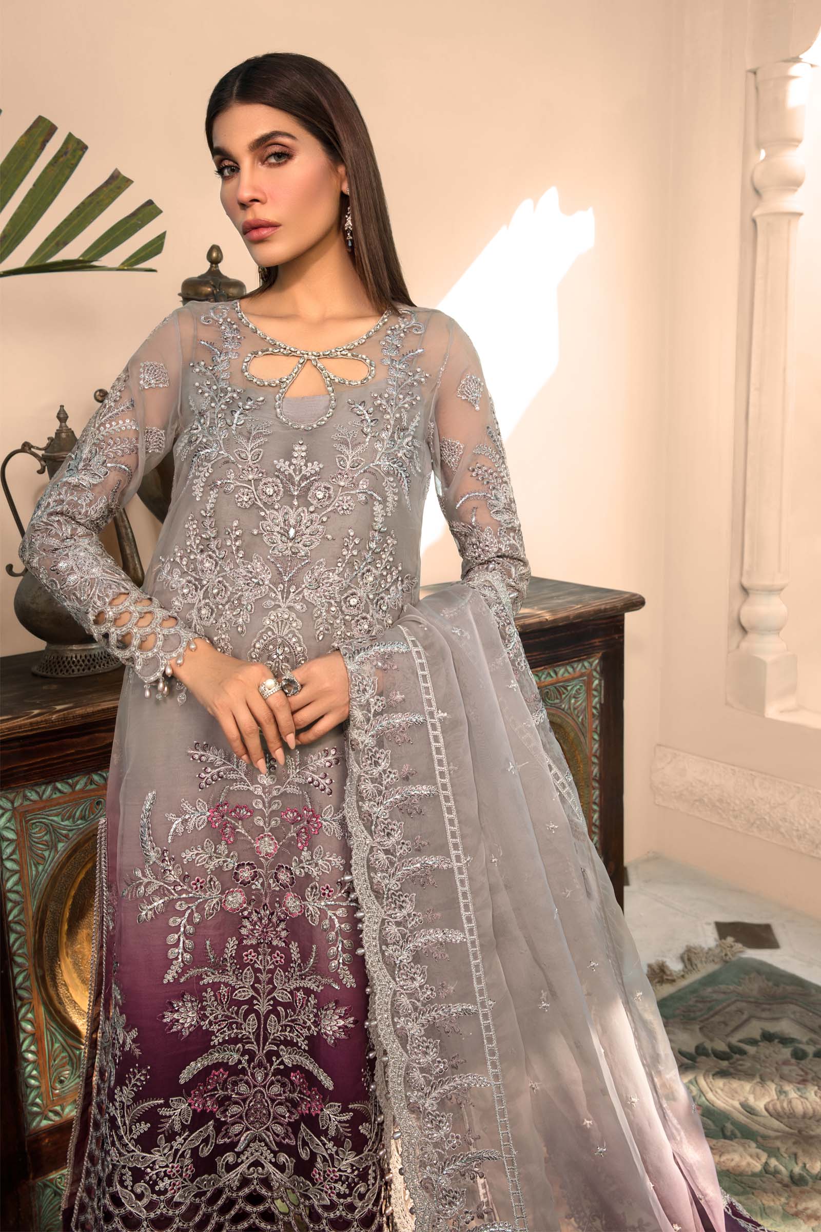 Unstitched MBROIDERED - Plum BD-2605 - Image 4