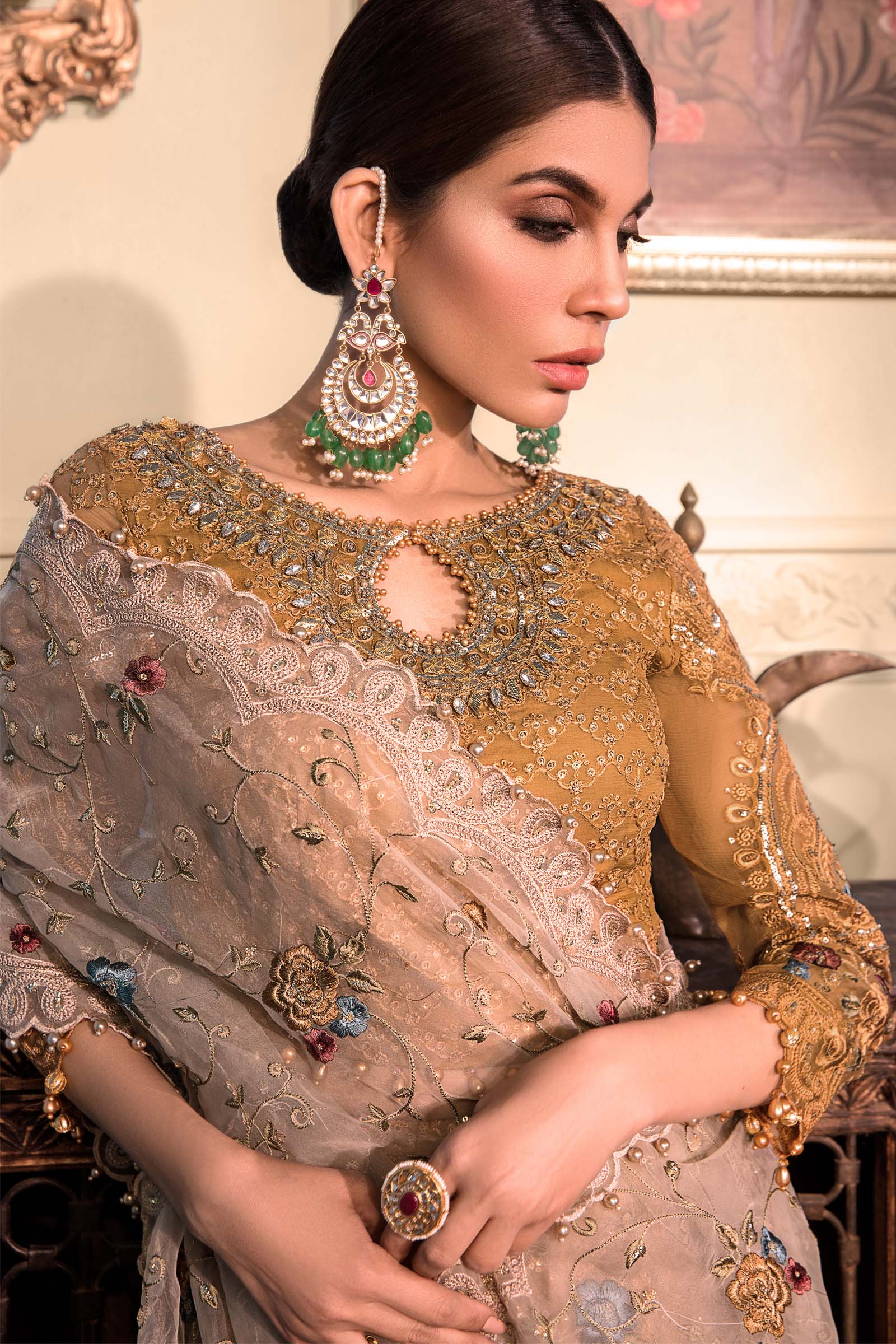 Unstitched MBROIDERED - Mustard BD-2606 - Image 3
