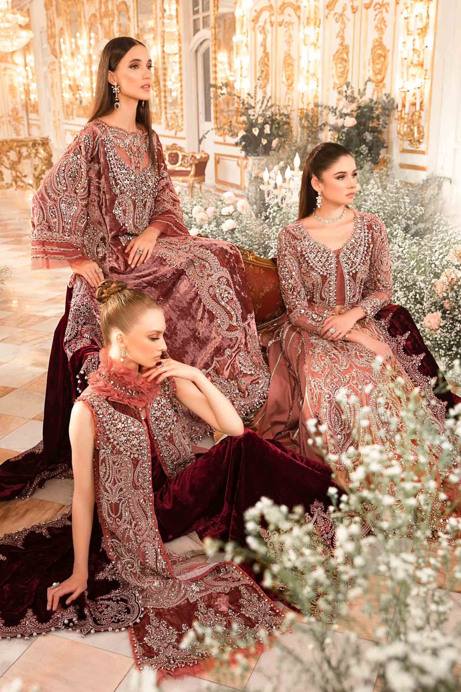 Unstitched Mbroidered | Salmon Pink BD-2701 - Image 10