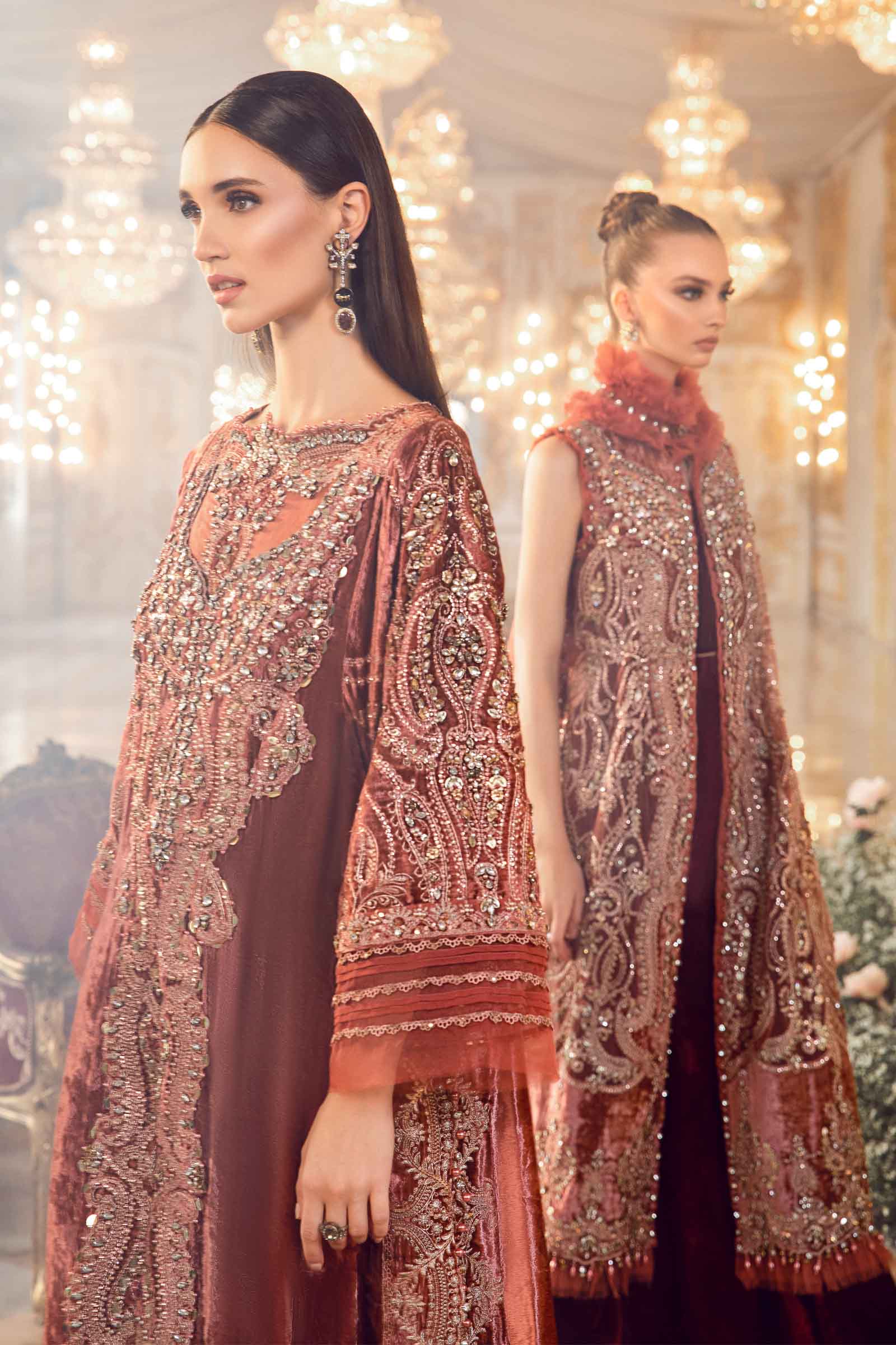 Unstitched Mbroidered | Salmon Pink BD-2701 - Image 11