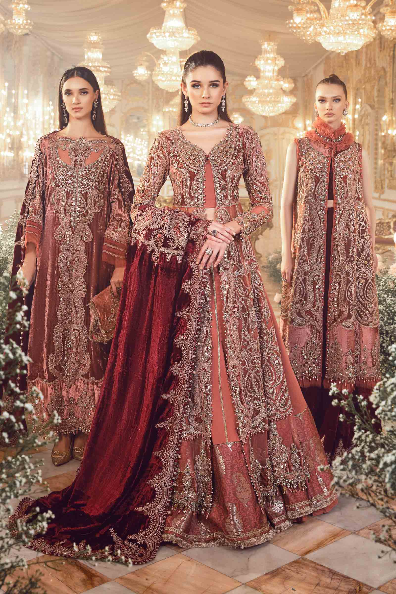 Unstitched Mbroidered | Salmon Pink BD-2701 - Image 7