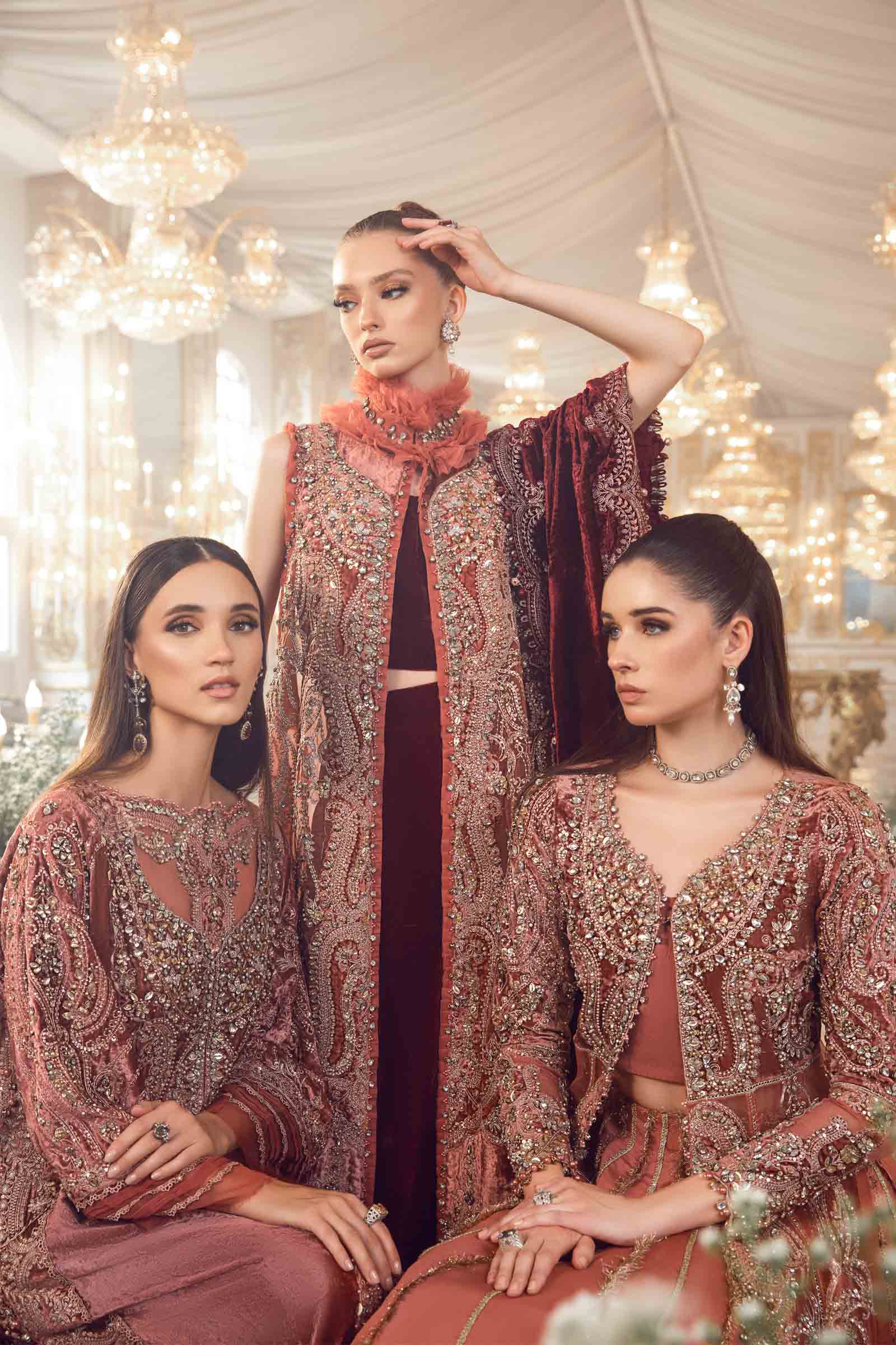 Unstitched Mbroidered | Salmon Pink BD-2701 - Image 8