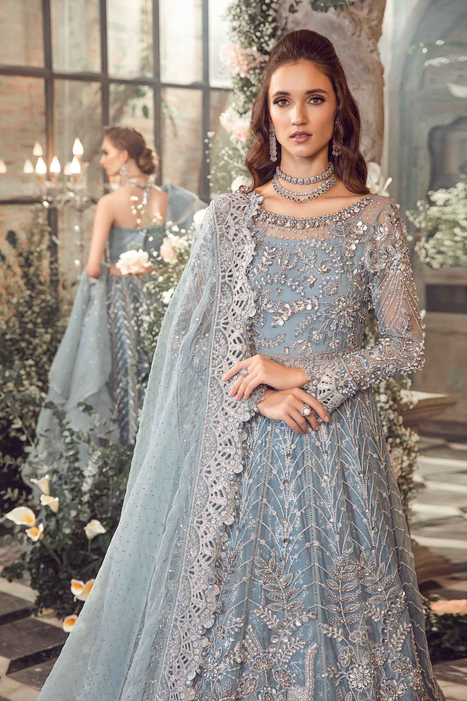Unstitched Mbroidered | Ice Blue BD-2702 - Image 3