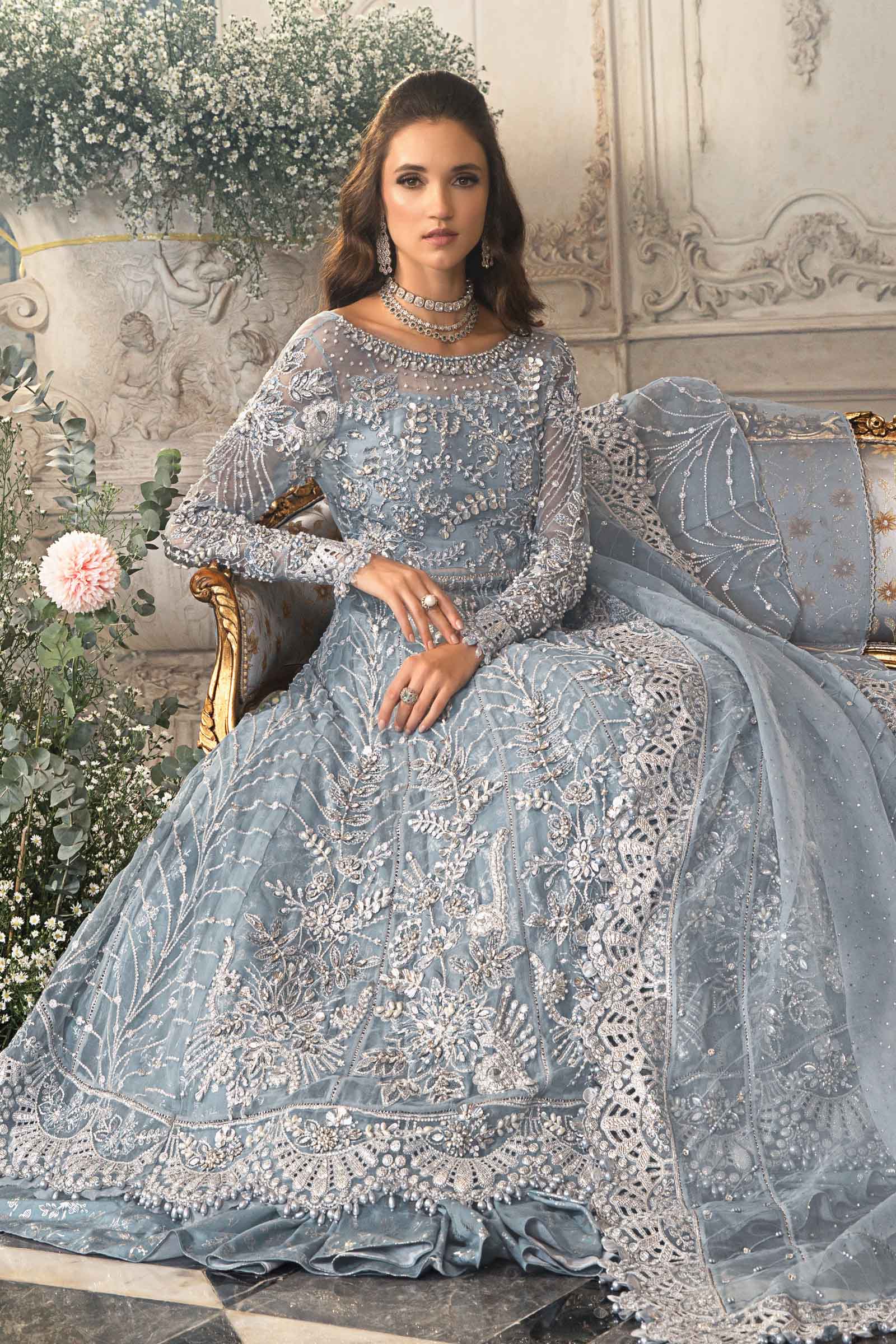 Unstitched Mbroidered | Ice Blue BD-2702 - Image 4