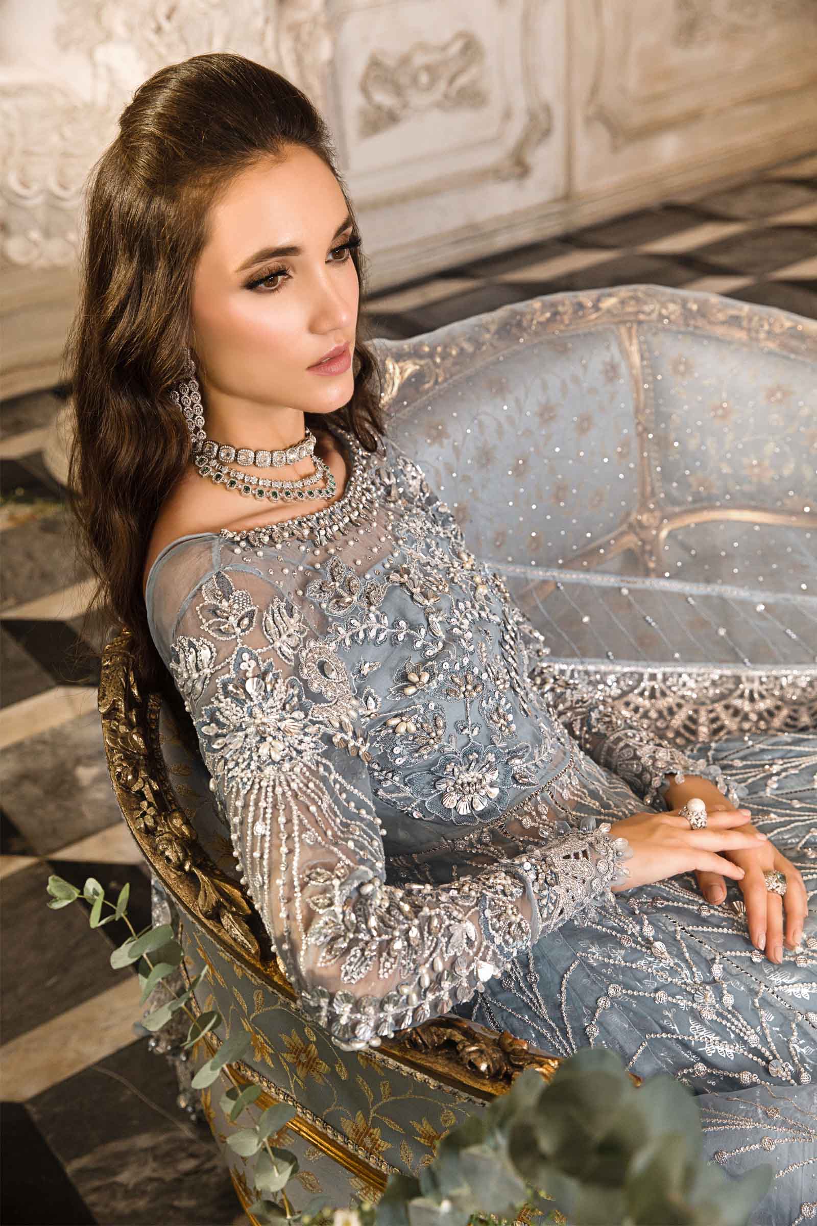 Unstitched Mbroidered | Ice Blue BD-2702 - Image 5
