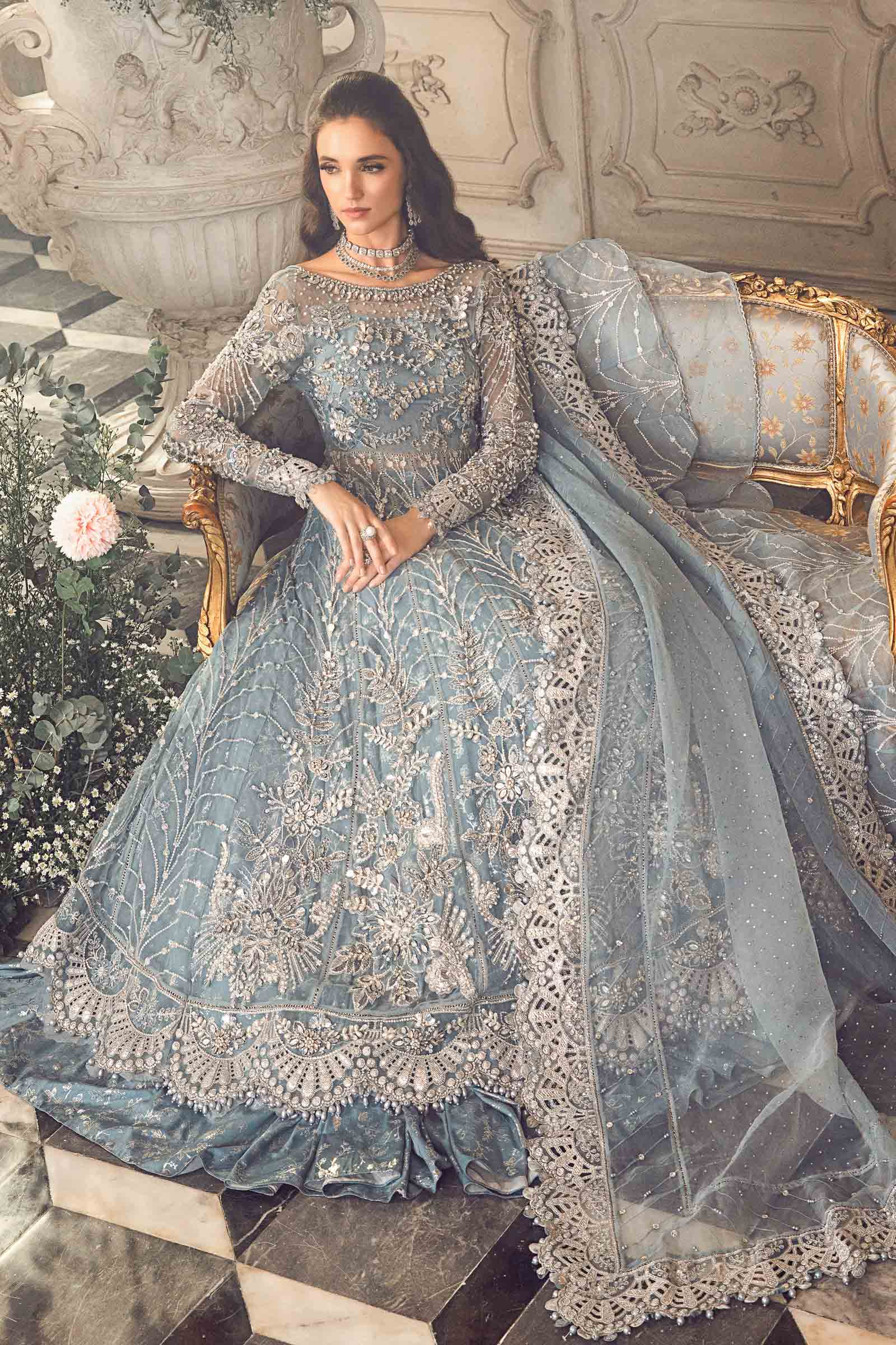 Unstitched Mbroidered | Ice Blue BD-2702 - Image 7