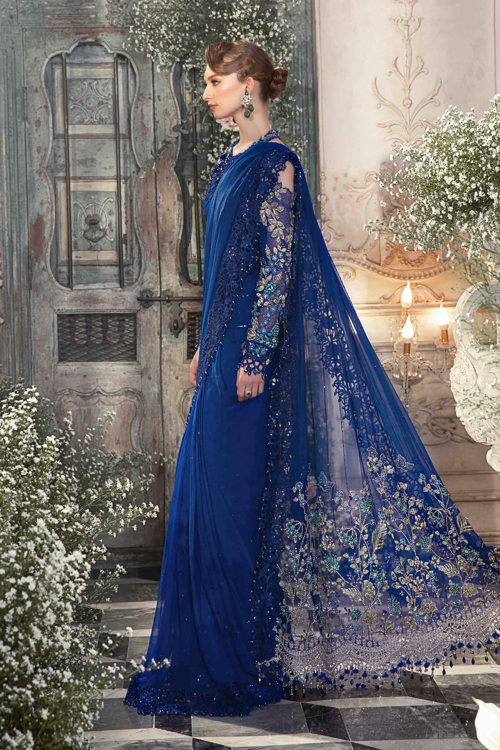 Unstitched Mbroidered | Cobalt Blue BD-2704 - Image 12