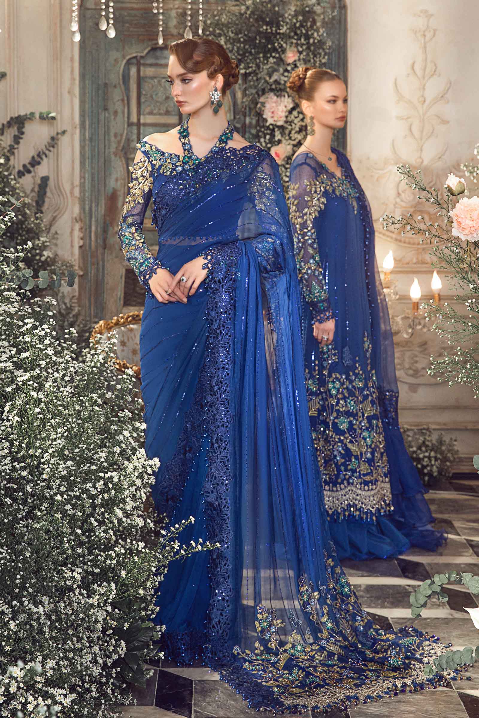Unstitched Mbroidered | Cobalt Blue BD-2704 - Image 7