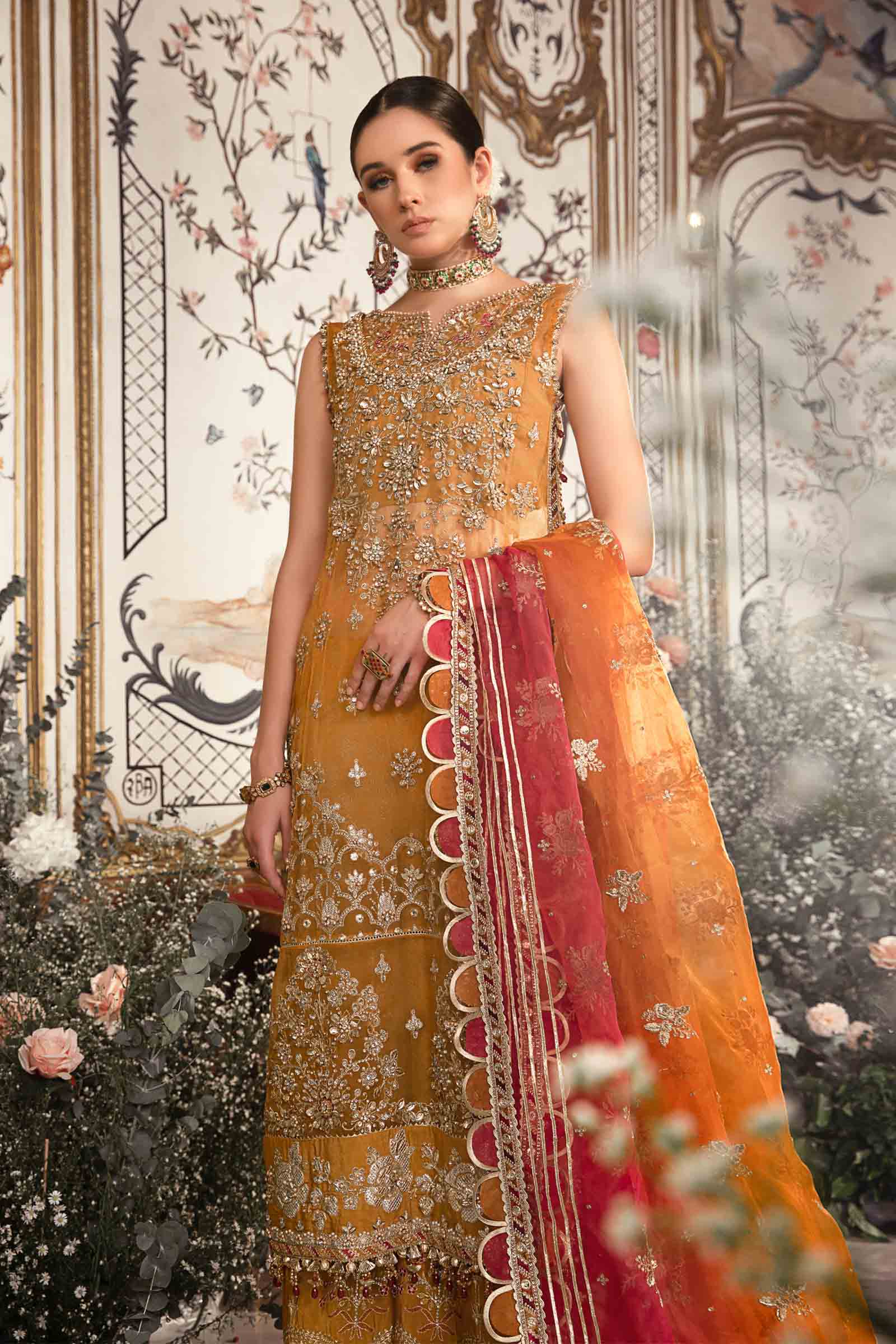 Unstitched Mbroidered | Mustard BD-2707 - Image 10