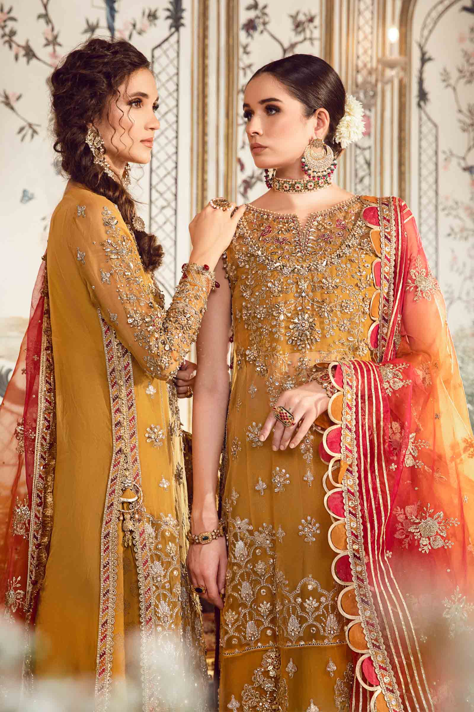 Unstitched Mbroidered | Mustard BD-2707 - Image 3