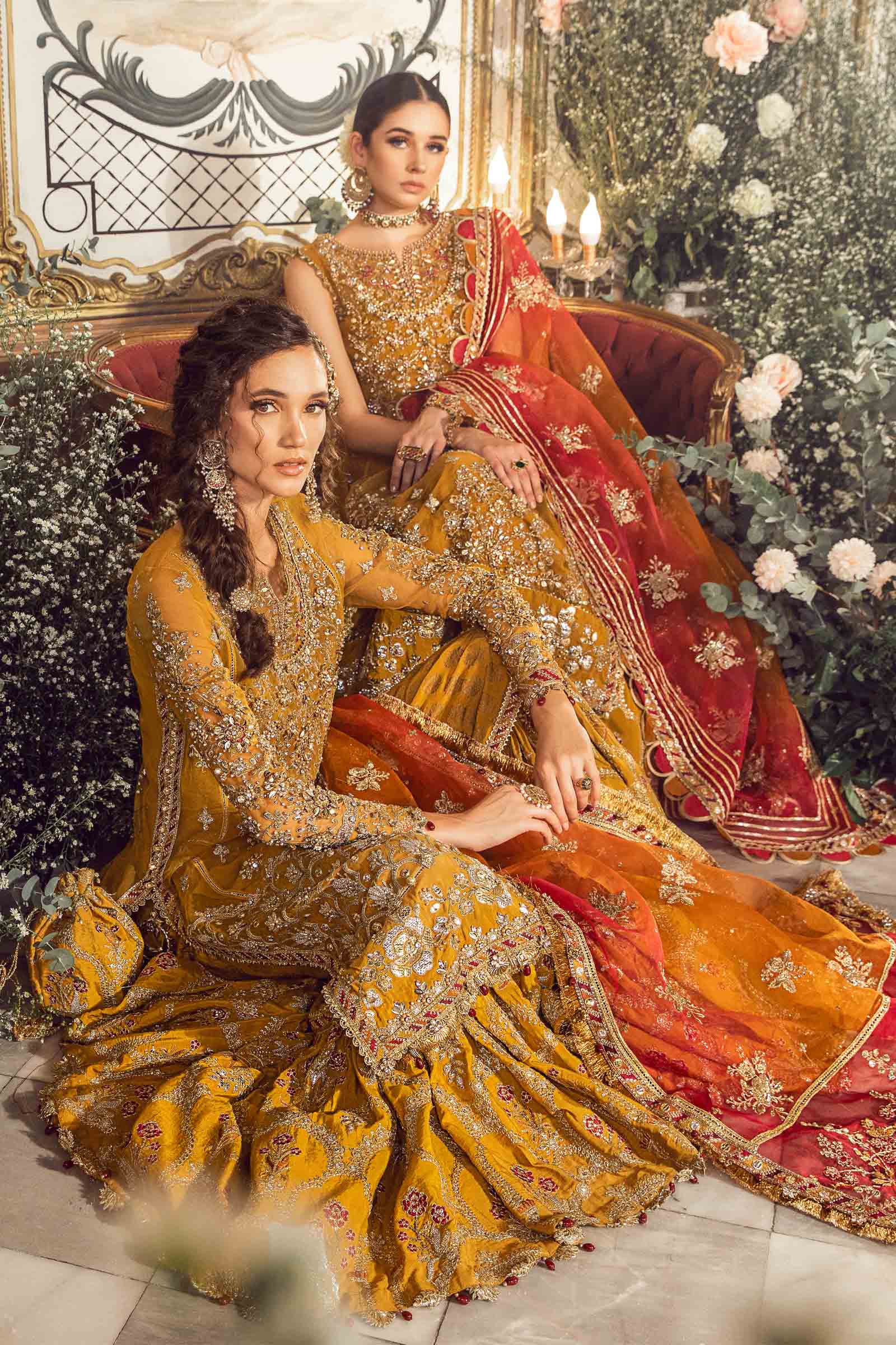 Unstitched Mbroidered | Mustard BD-2707 - Image 4