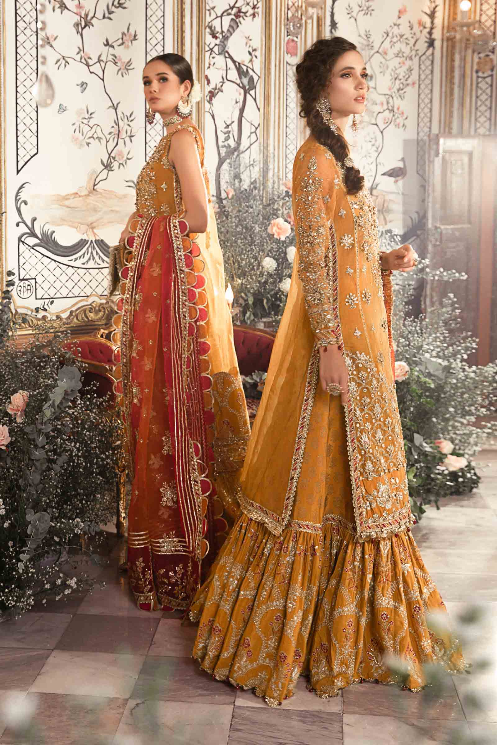 Unstitched Mbroidered | Mustard BD-2707 - Image 5