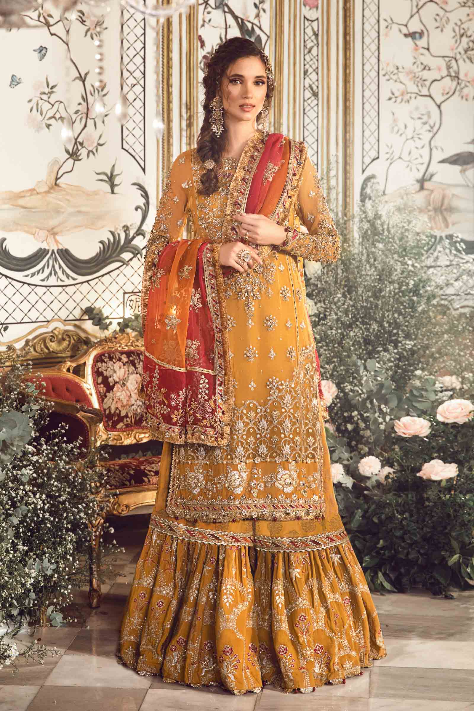 Unstitched Mbroidered | Mustard BD-2707 - Image 6