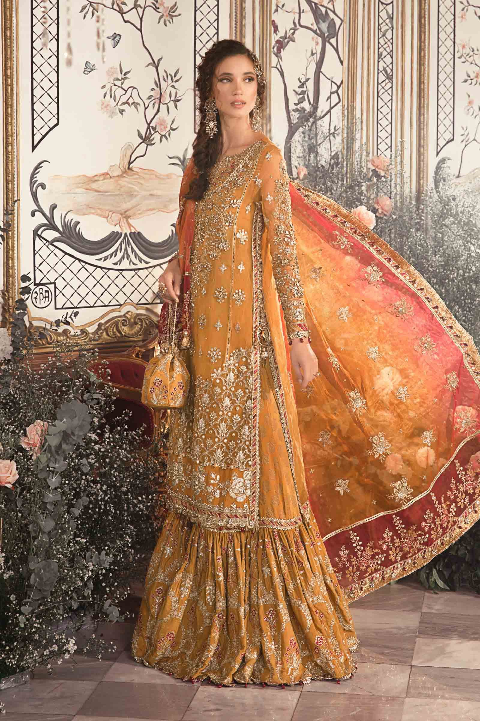 Unstitched Mbroidered | Mustard BD-2707 - Image 7