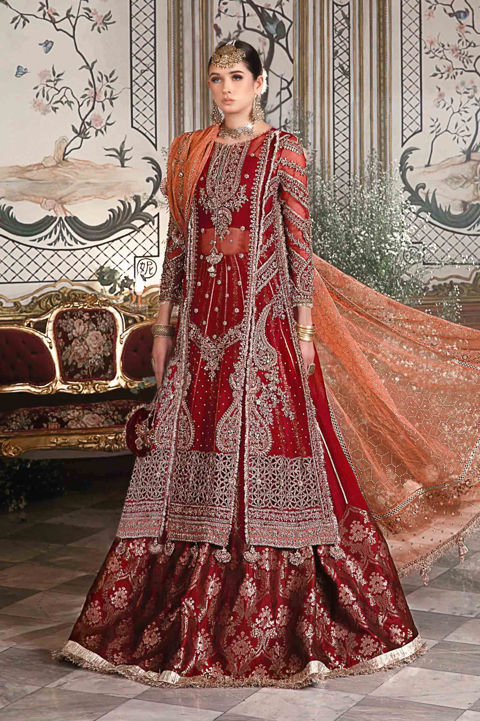 Unstitched Mbroidered | Maroon BD-2708 - Image 10