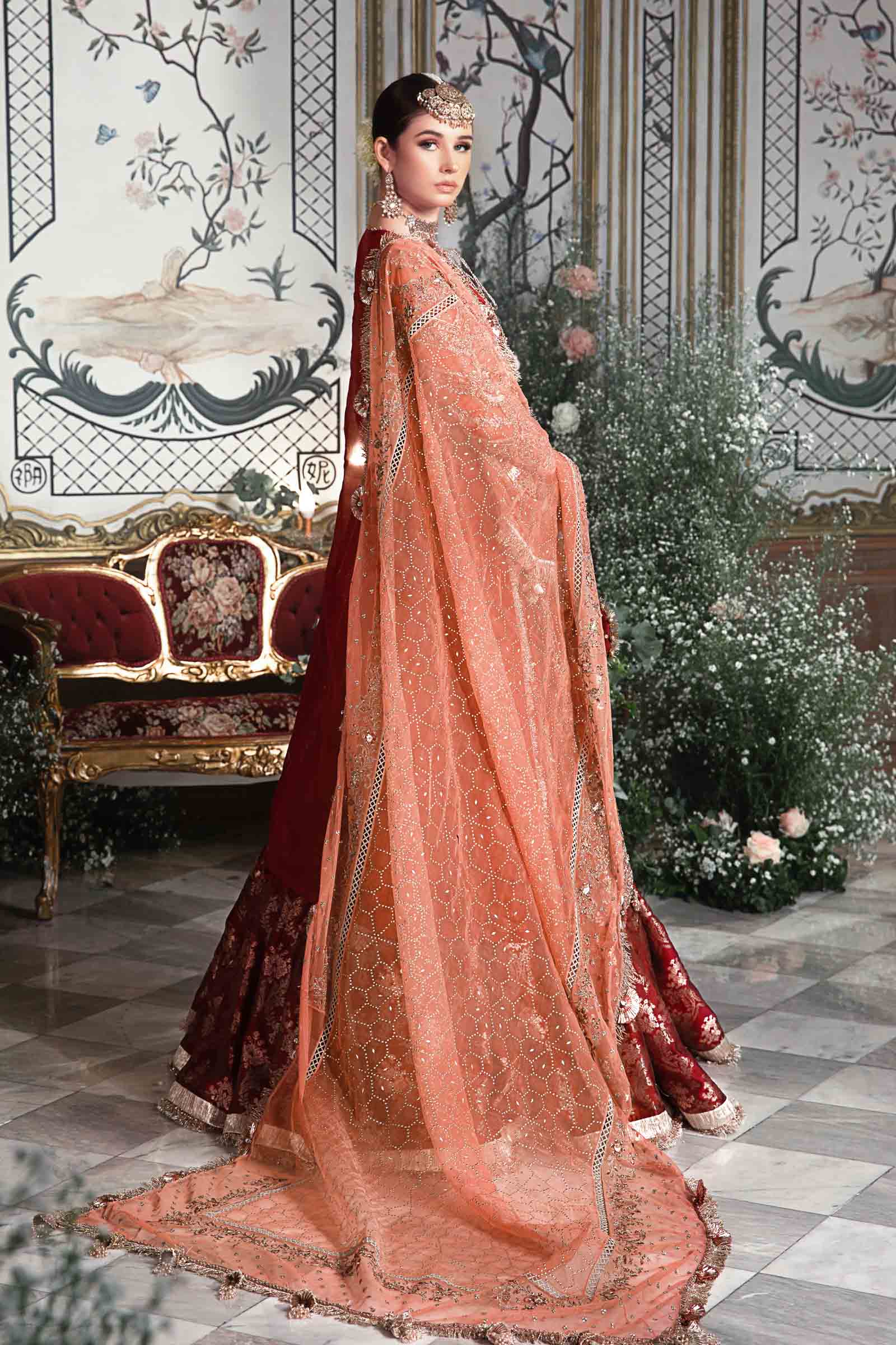 Unstitched Mbroidered | Maroon BD-2708 - Image 12