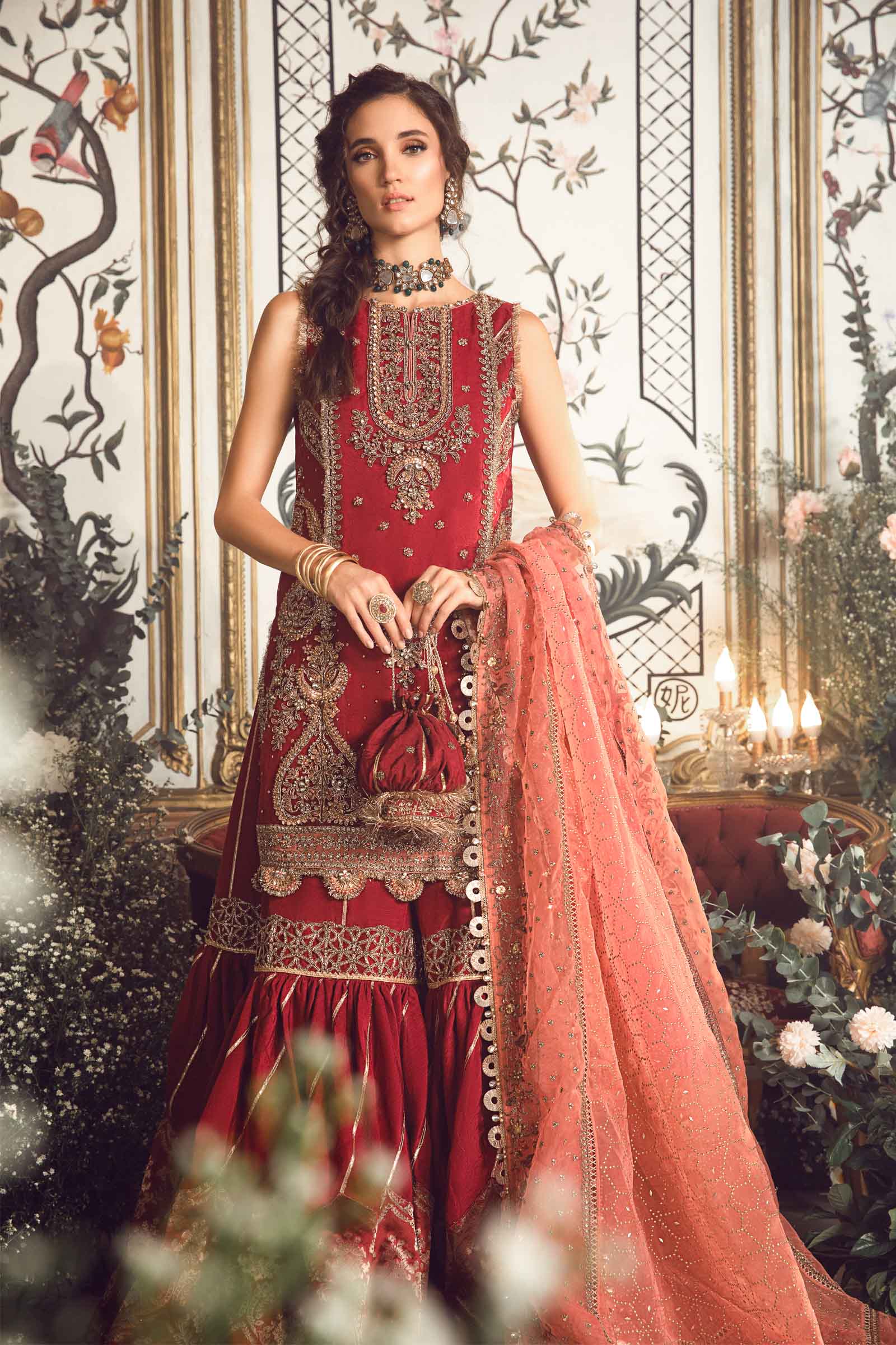 Unstitched Mbroidered | Maroon BD-2708 - Image 13